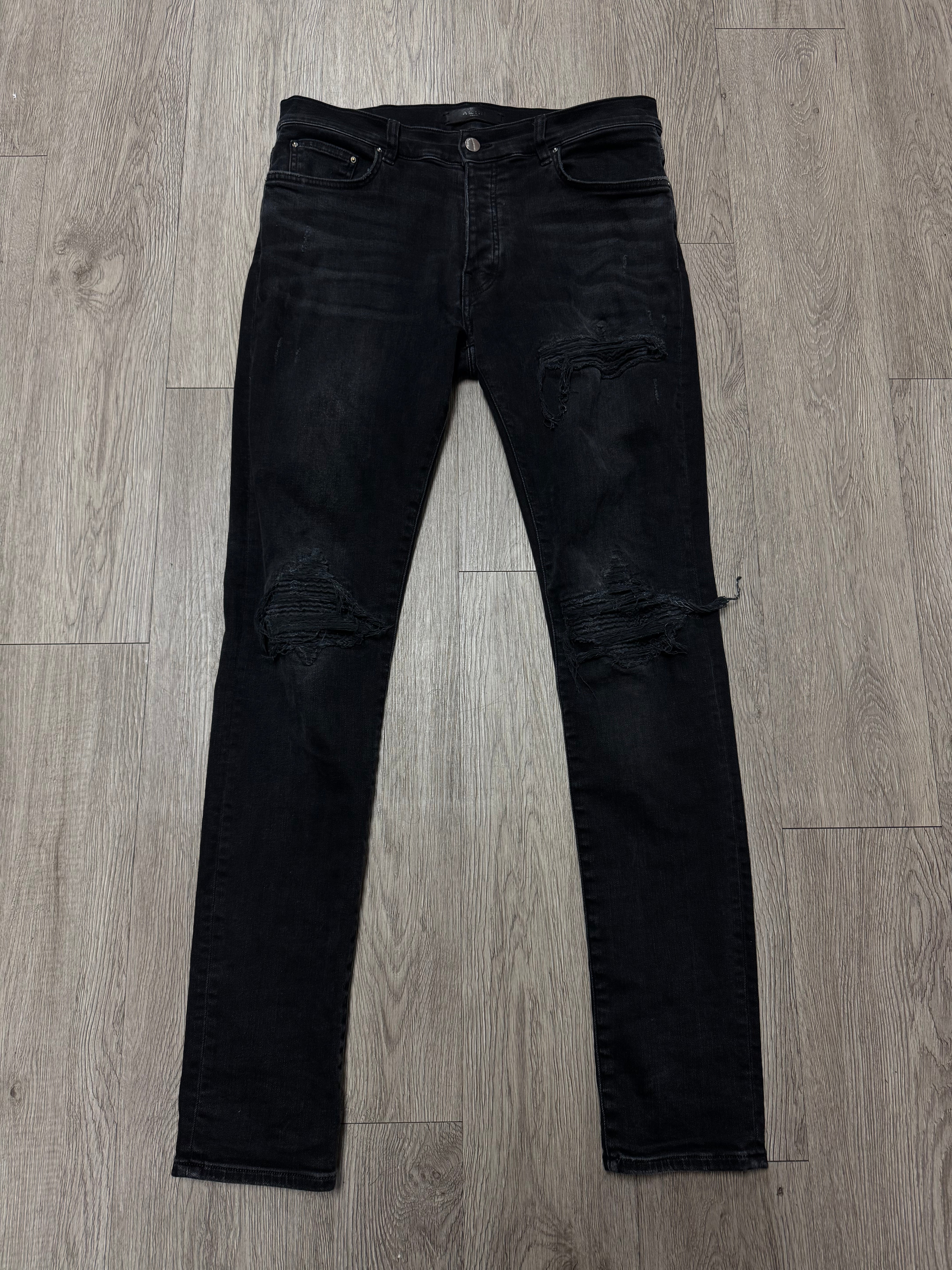 Amiri Mx1 Black Paisley Denim Jeans