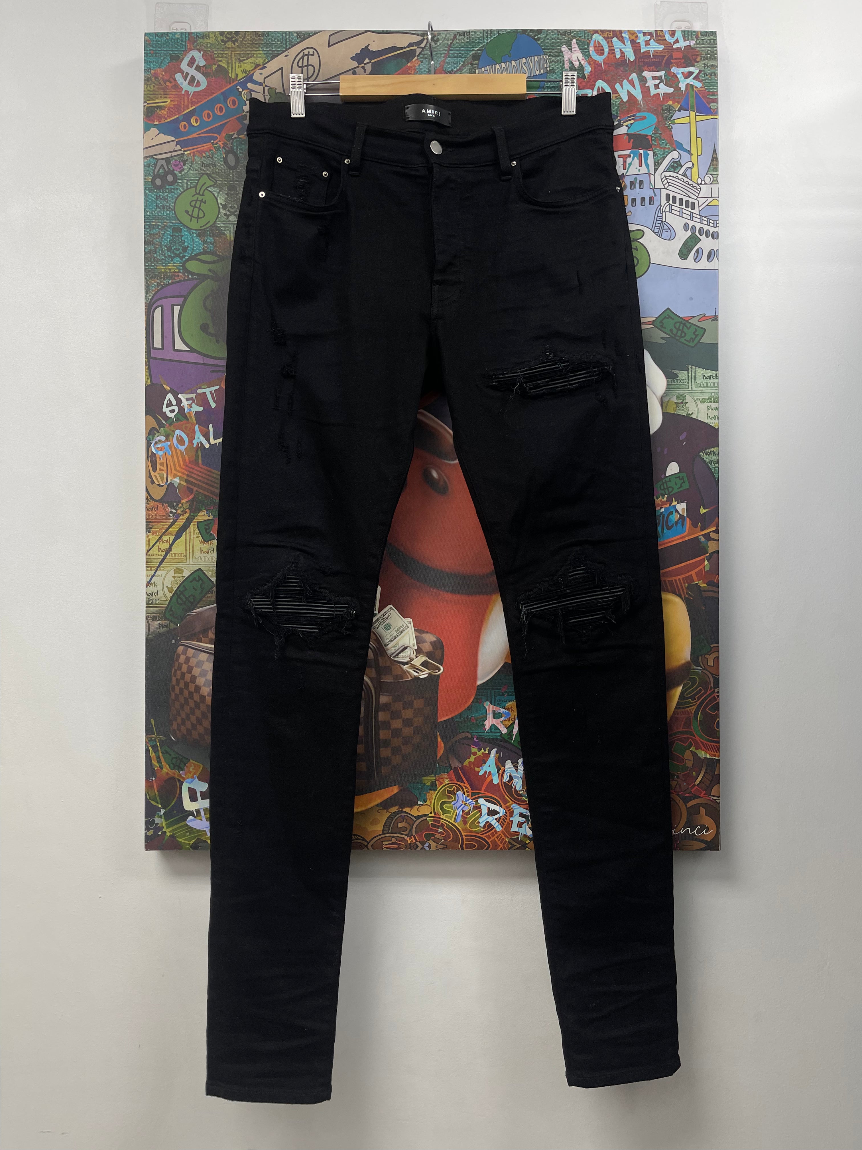 Amiri MX1 Black Black Patch Jeans