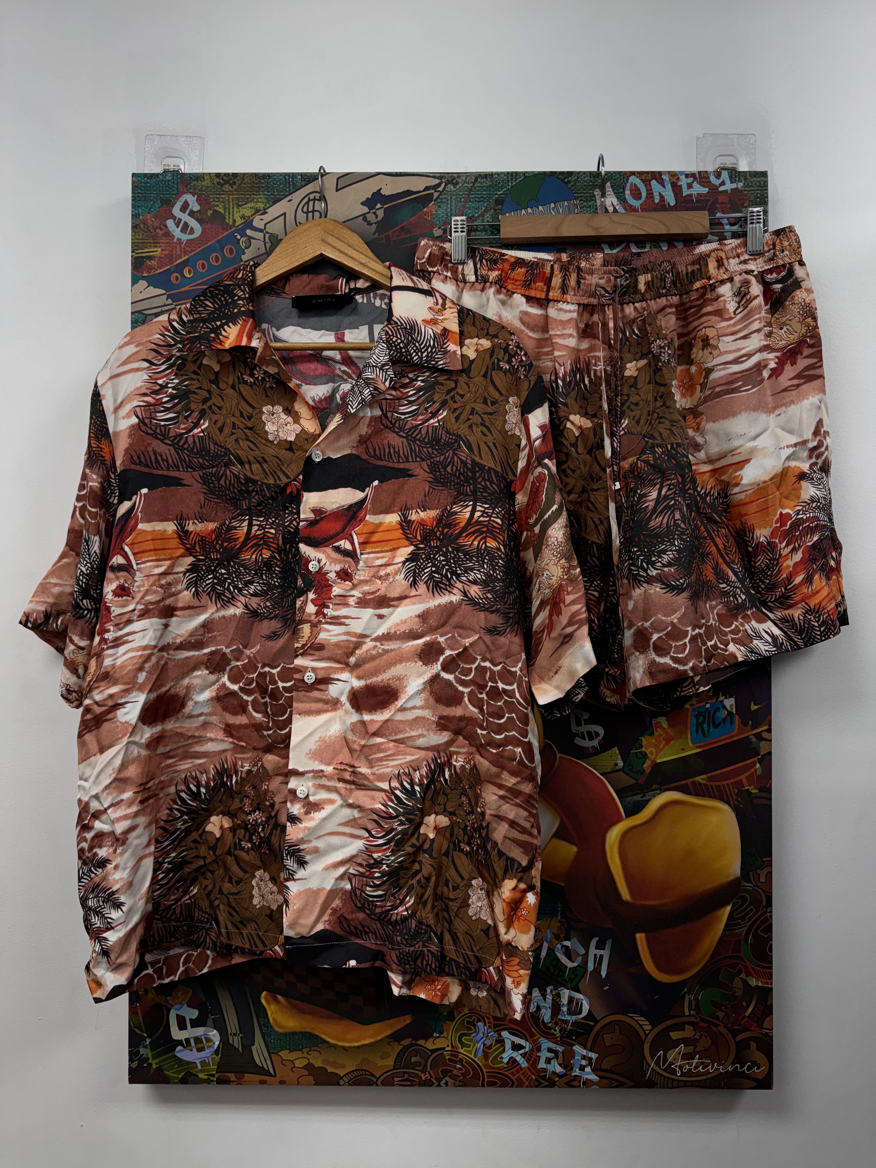Amiri Hawaiin Print Silk Set