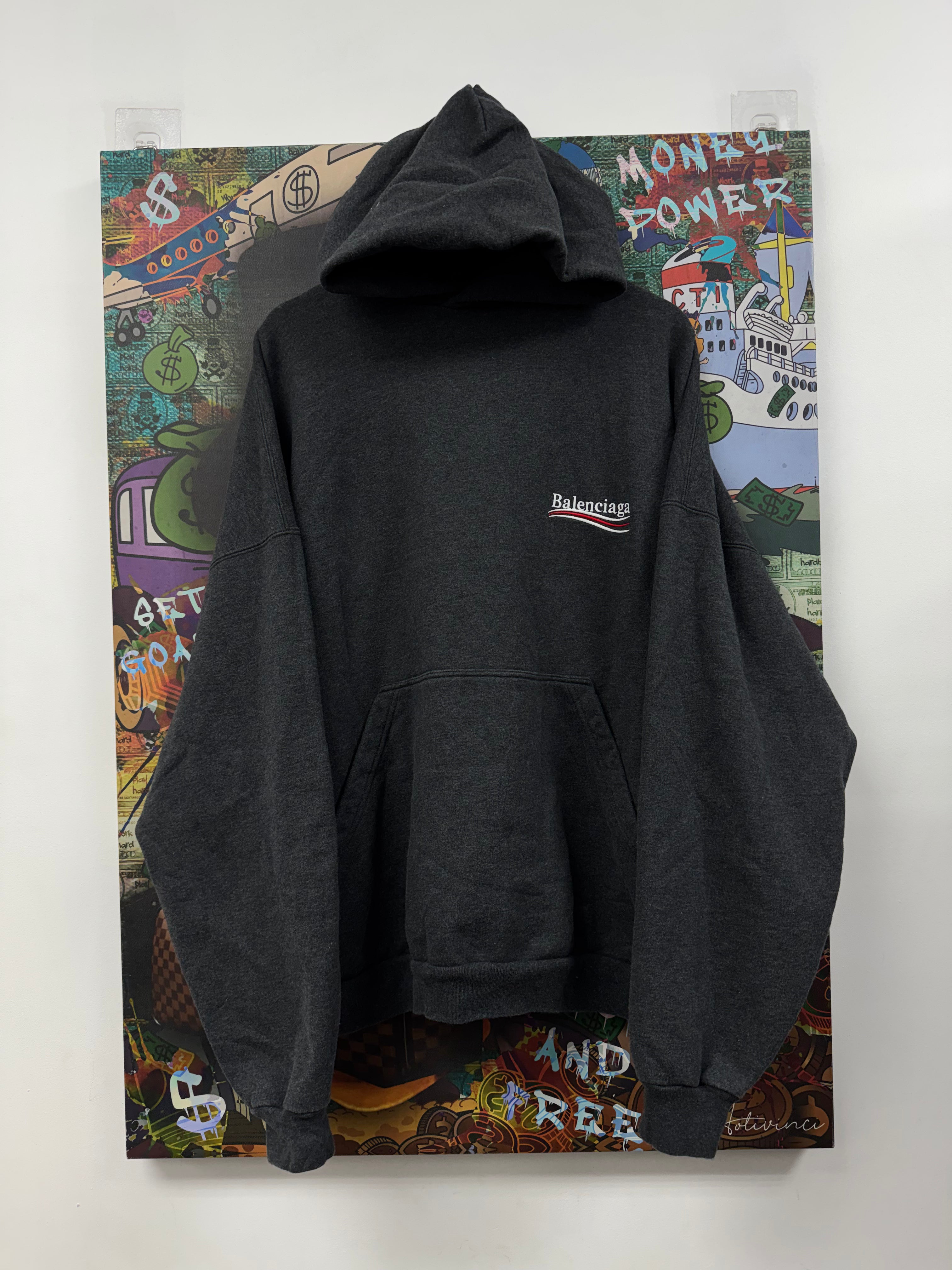 Balenciaga Campaign Logo Dark Grey Hoodie