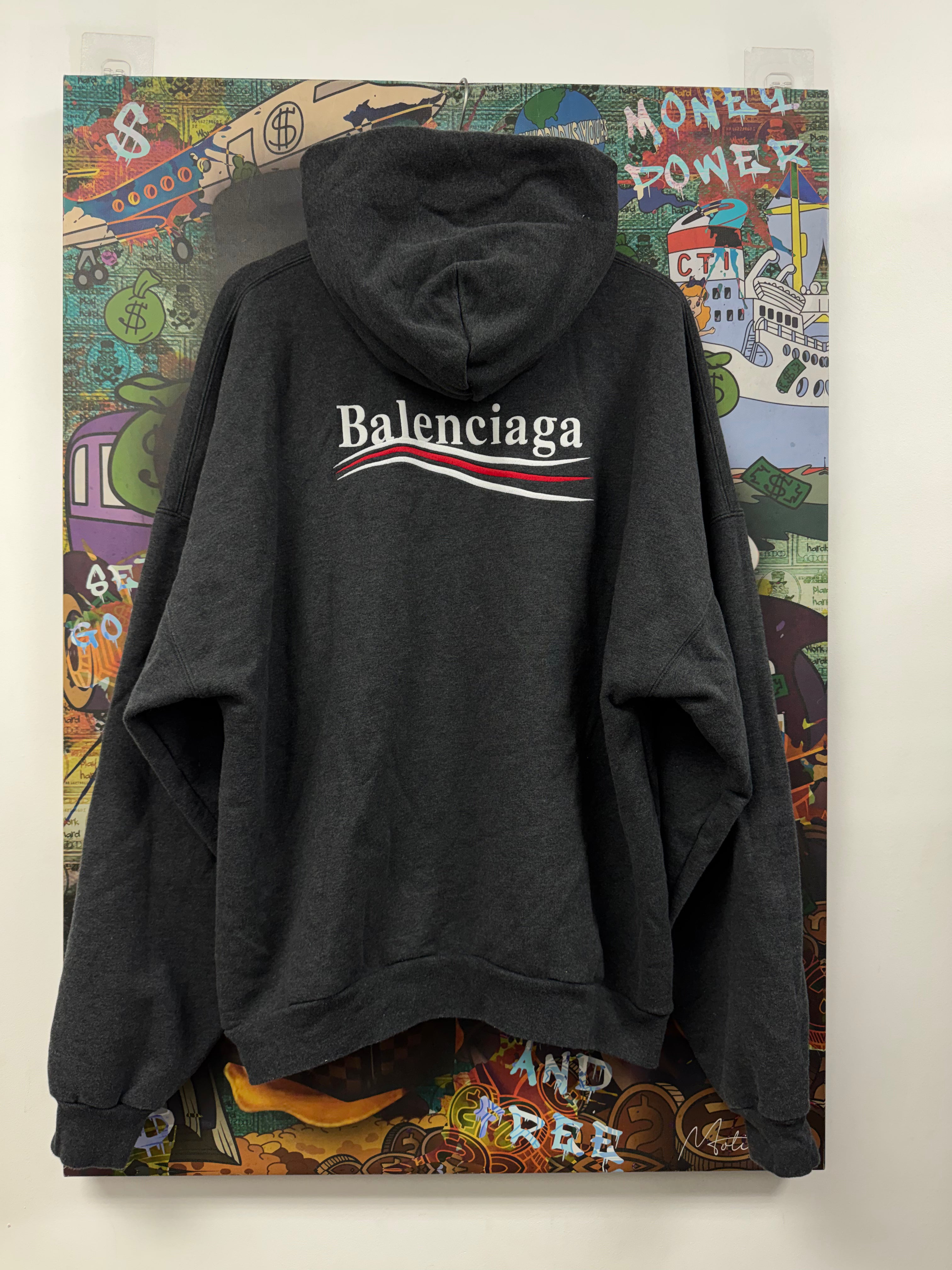 Balenciaga Campaign Logo Dark Grey Hoodie