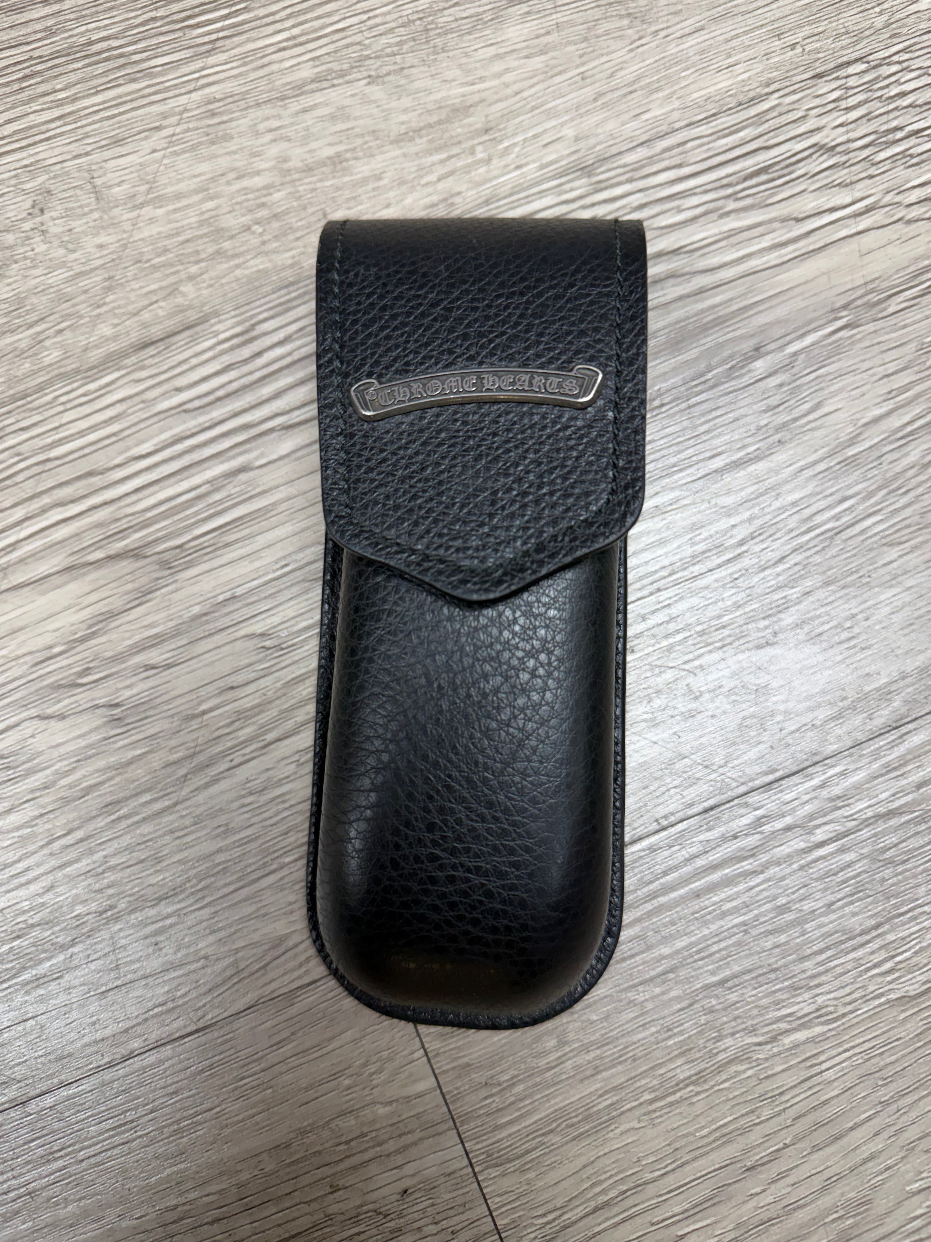 Chrome Hearts Black Leather Case