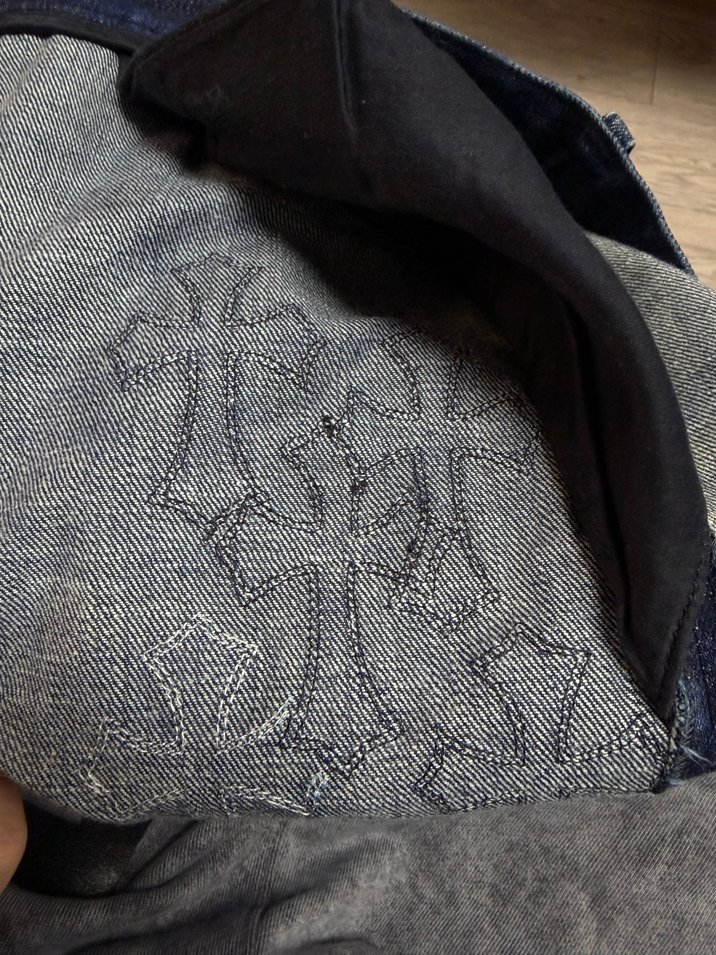 Chrome Hearts Vintage Navy Black White Patch Jeans