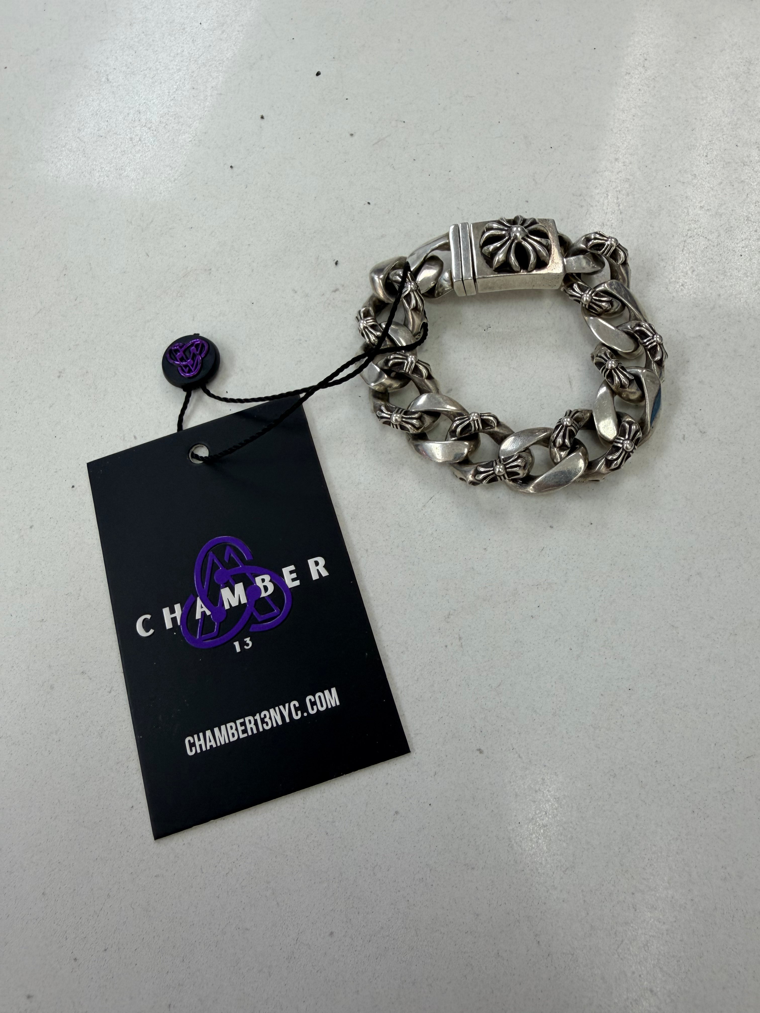 Chrome Hearts Silver Fanvy Link ID Bracelet