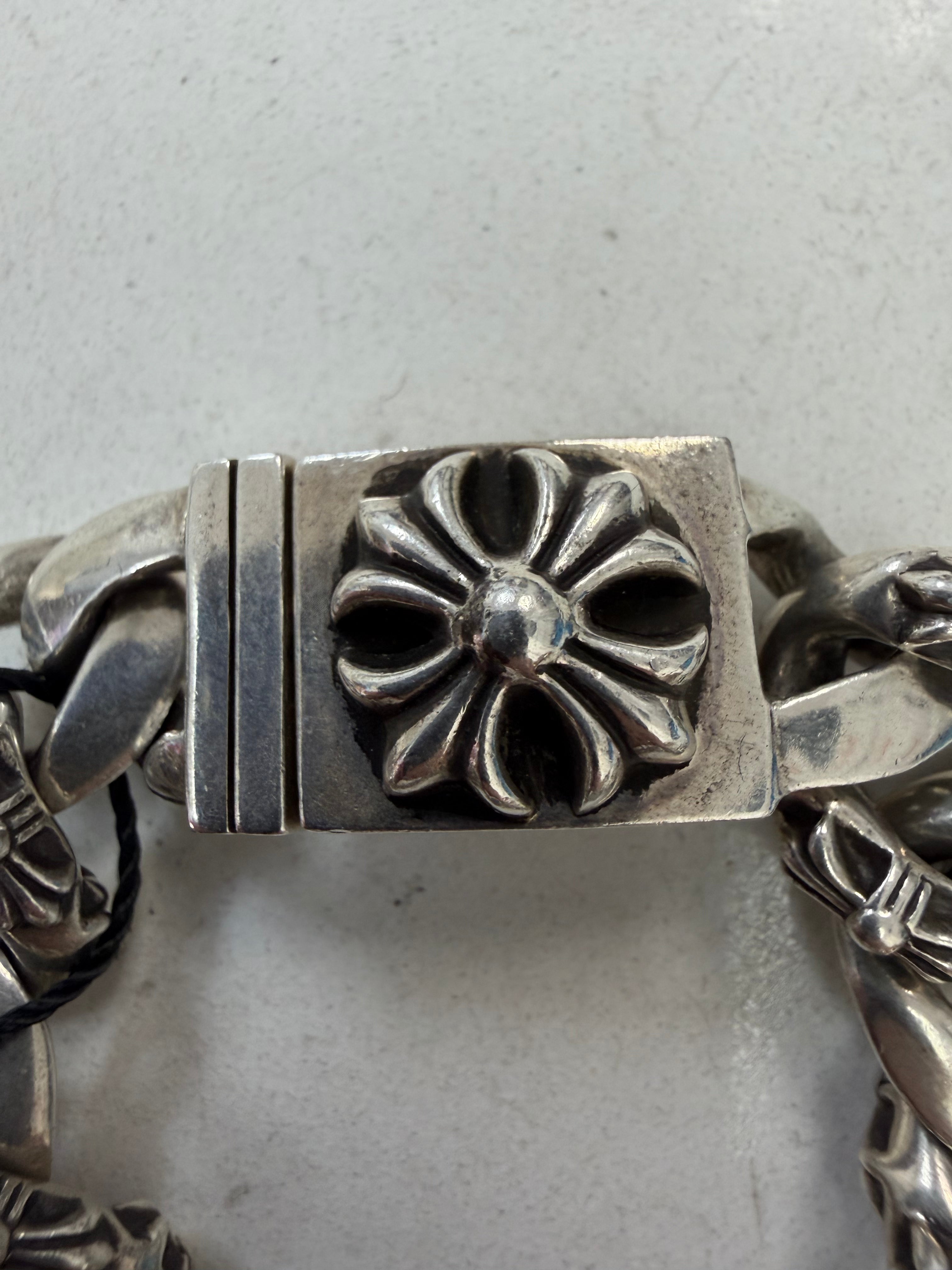 Chrome Hearts Silver Fanvy Link ID Bracelet