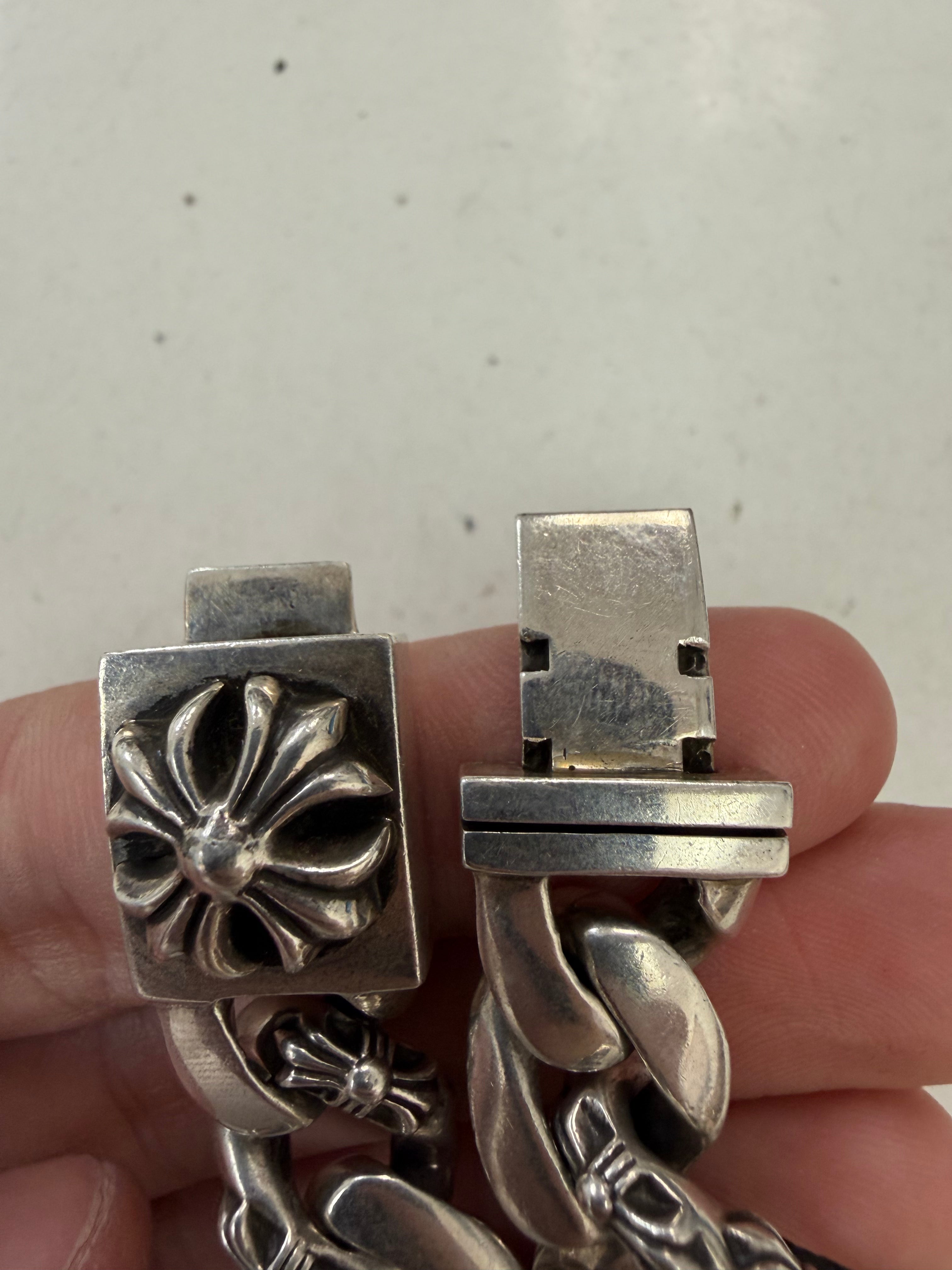 Chrome Hearts Silver Fanvy Link ID Bracelet