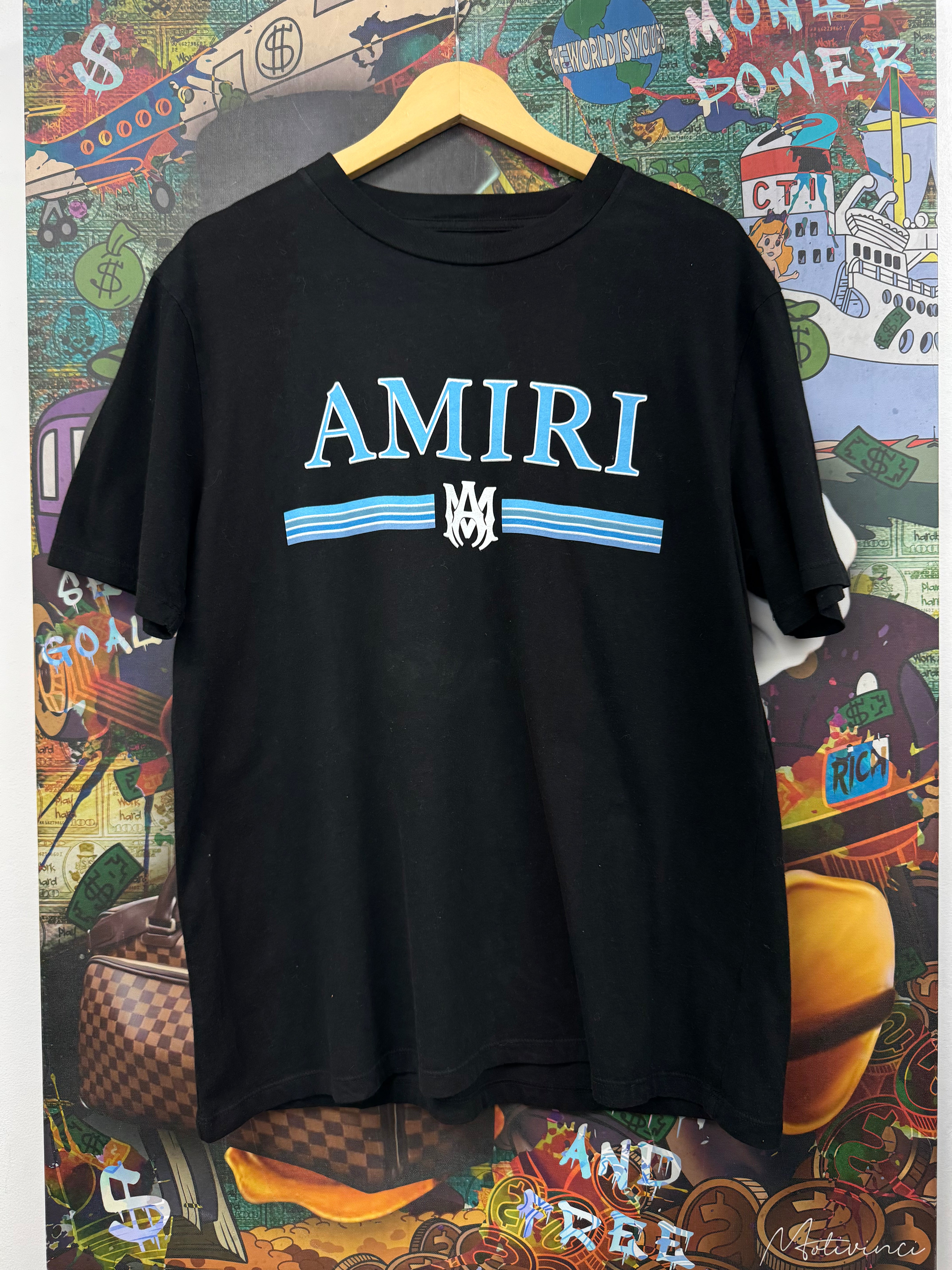 Amiri Black Blue T-Bar Tee