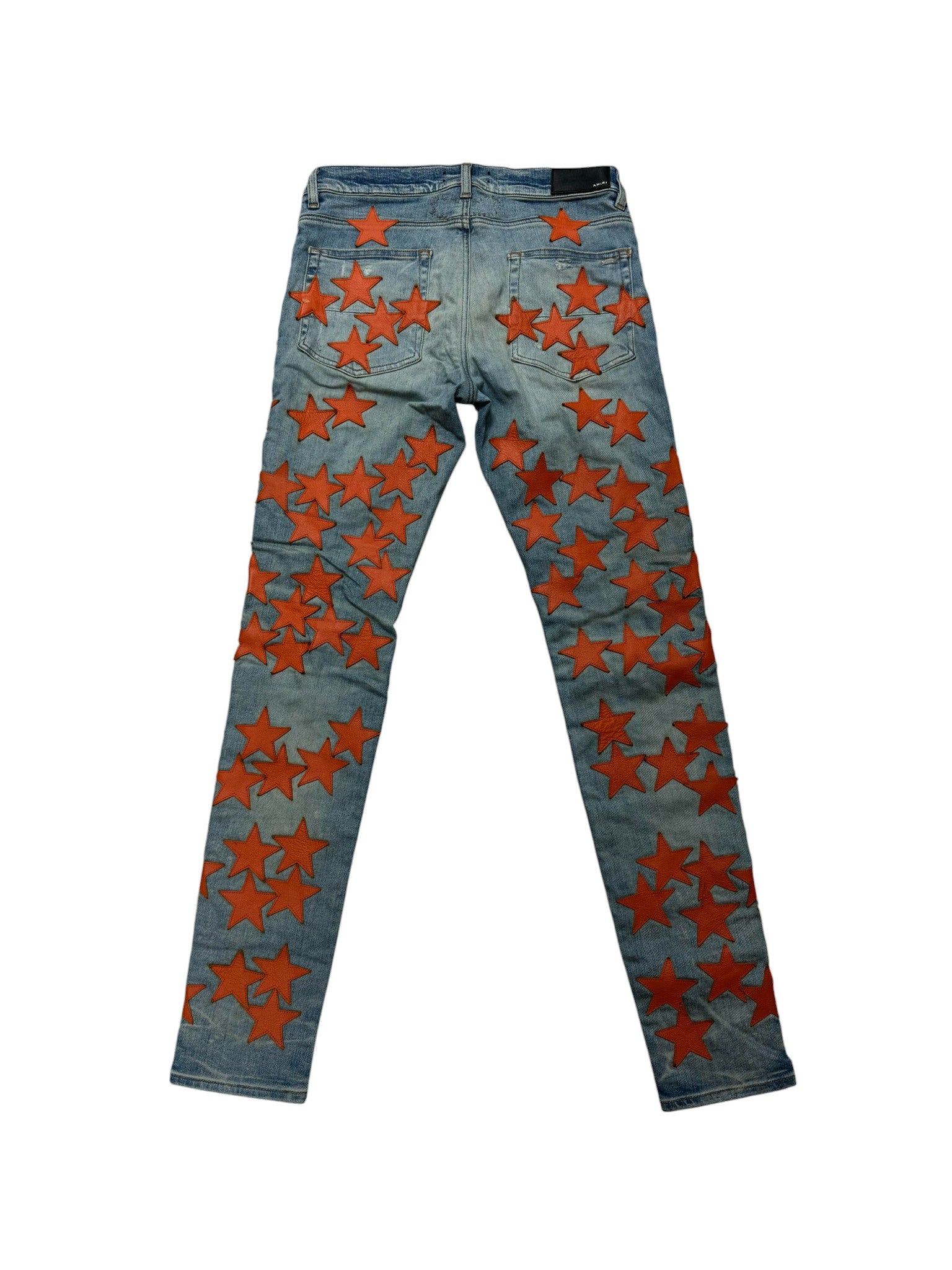 Amiri Chemsit Light Wash & Orange Stars Jeans