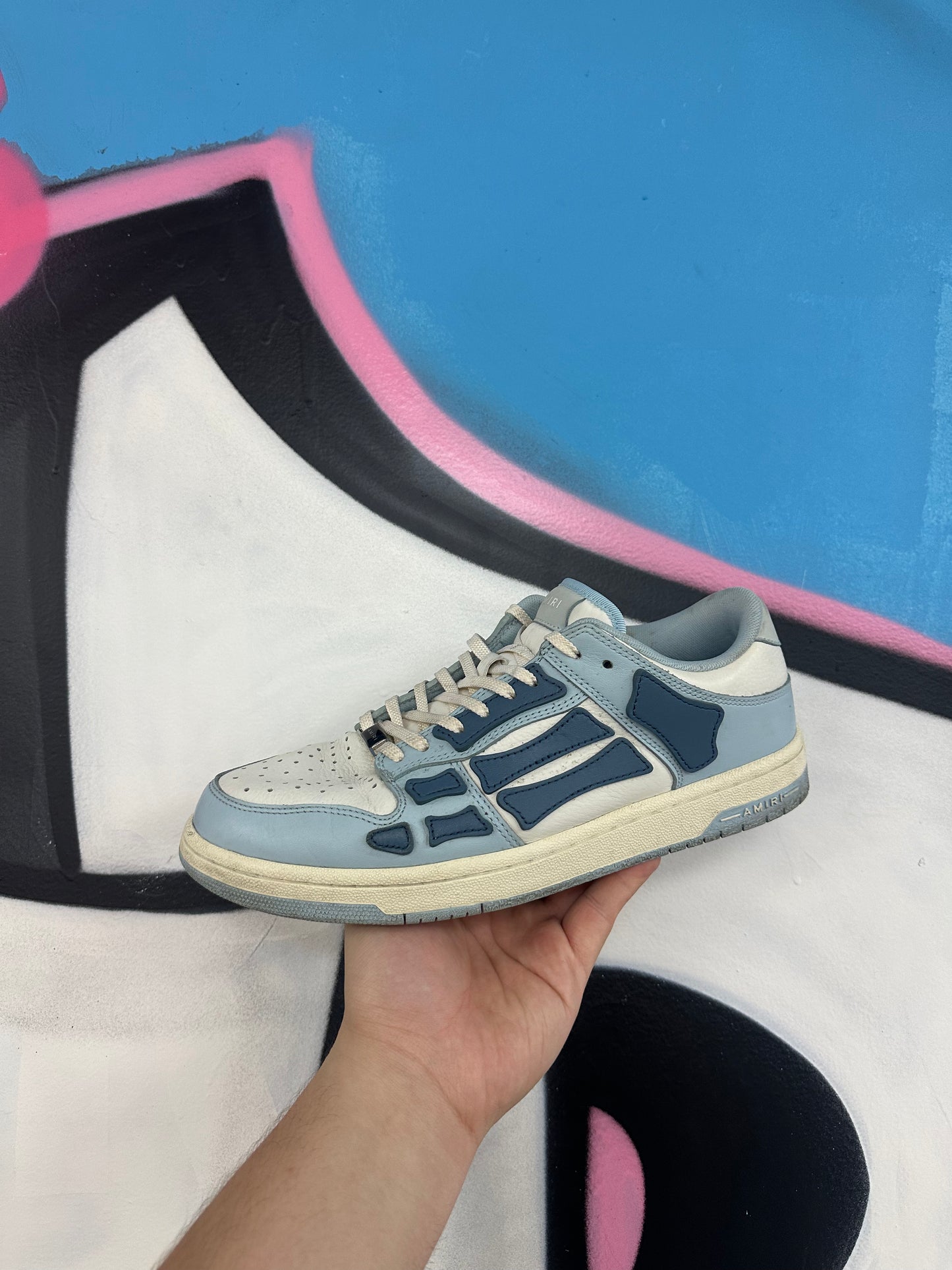 Amiri Skel-Top Low Baby Blue Shoe