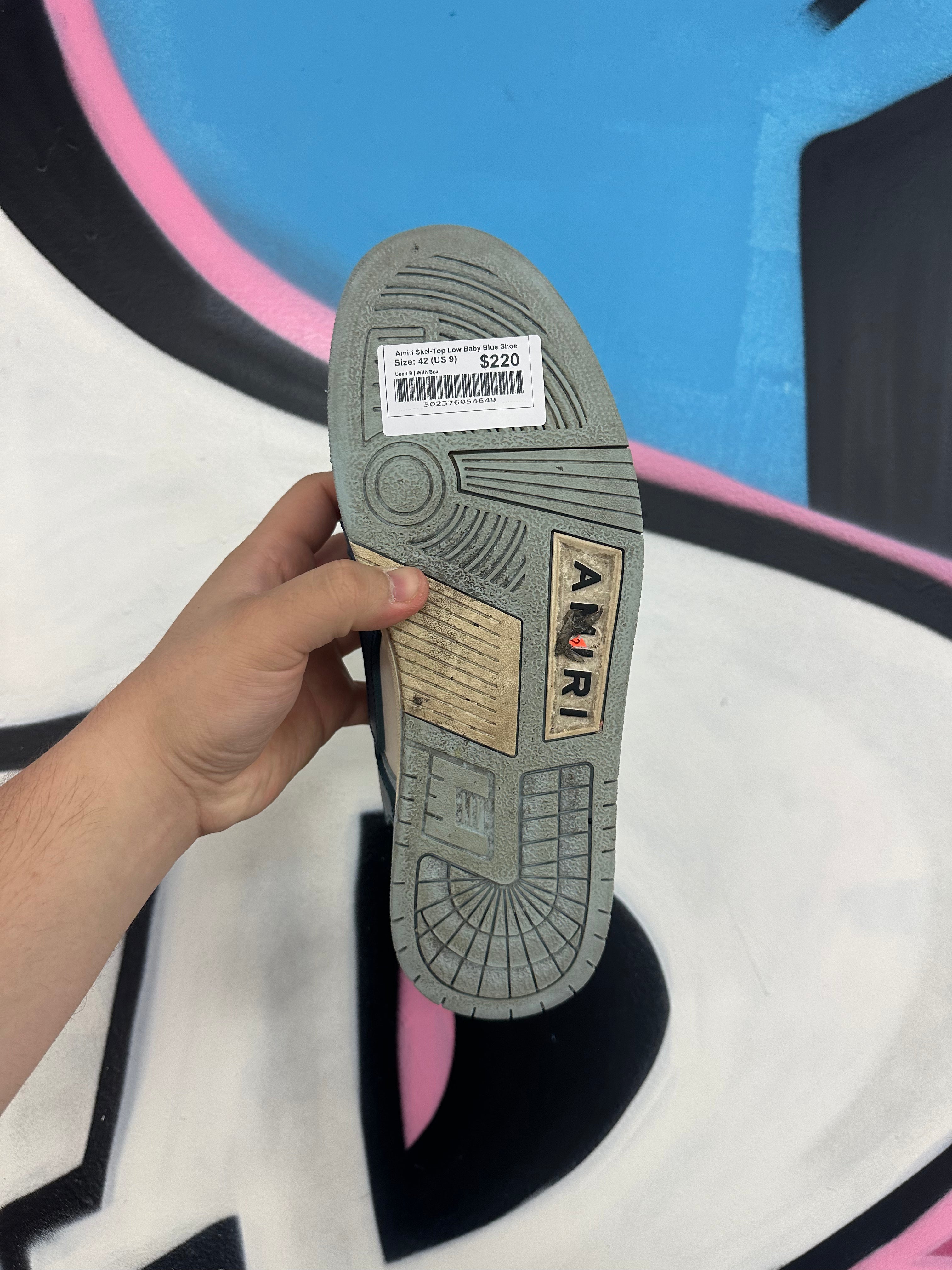Amiri Skel-Top Low Baby Blue Shoe