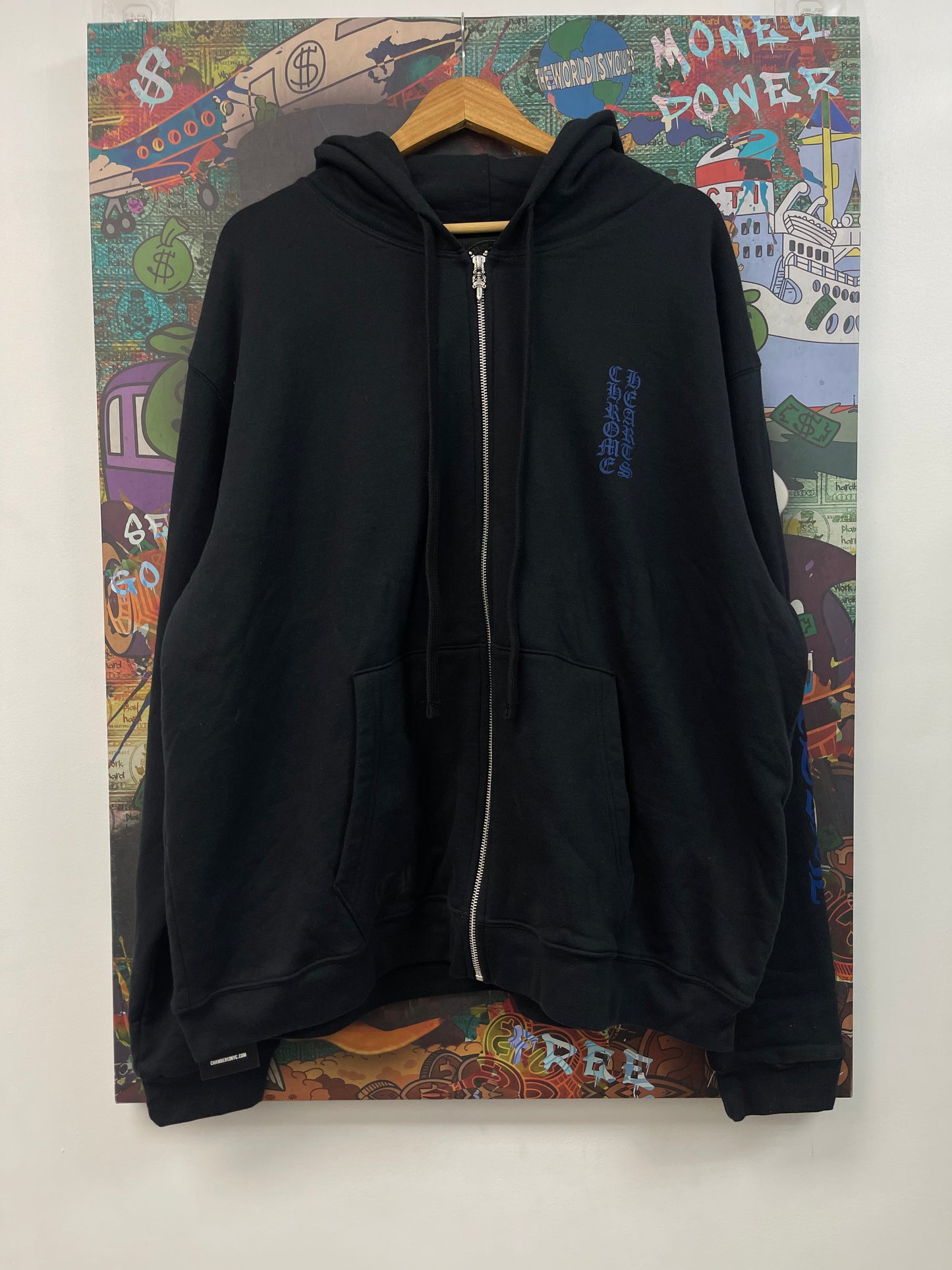 Chrome Hearts Blue Vertical Zip Up Hoodie