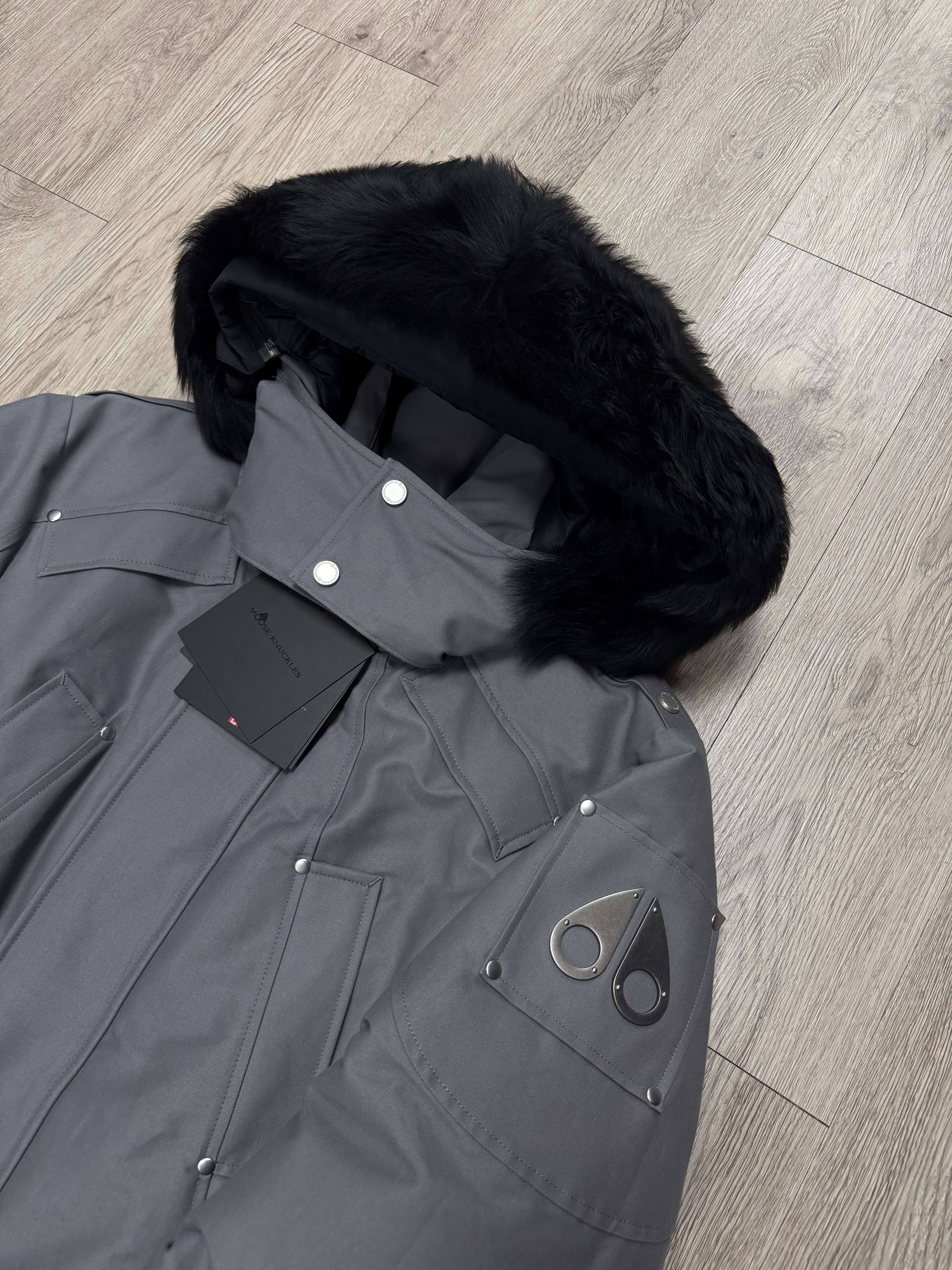 Moose Knuckles Slate Grey Parka Jacket