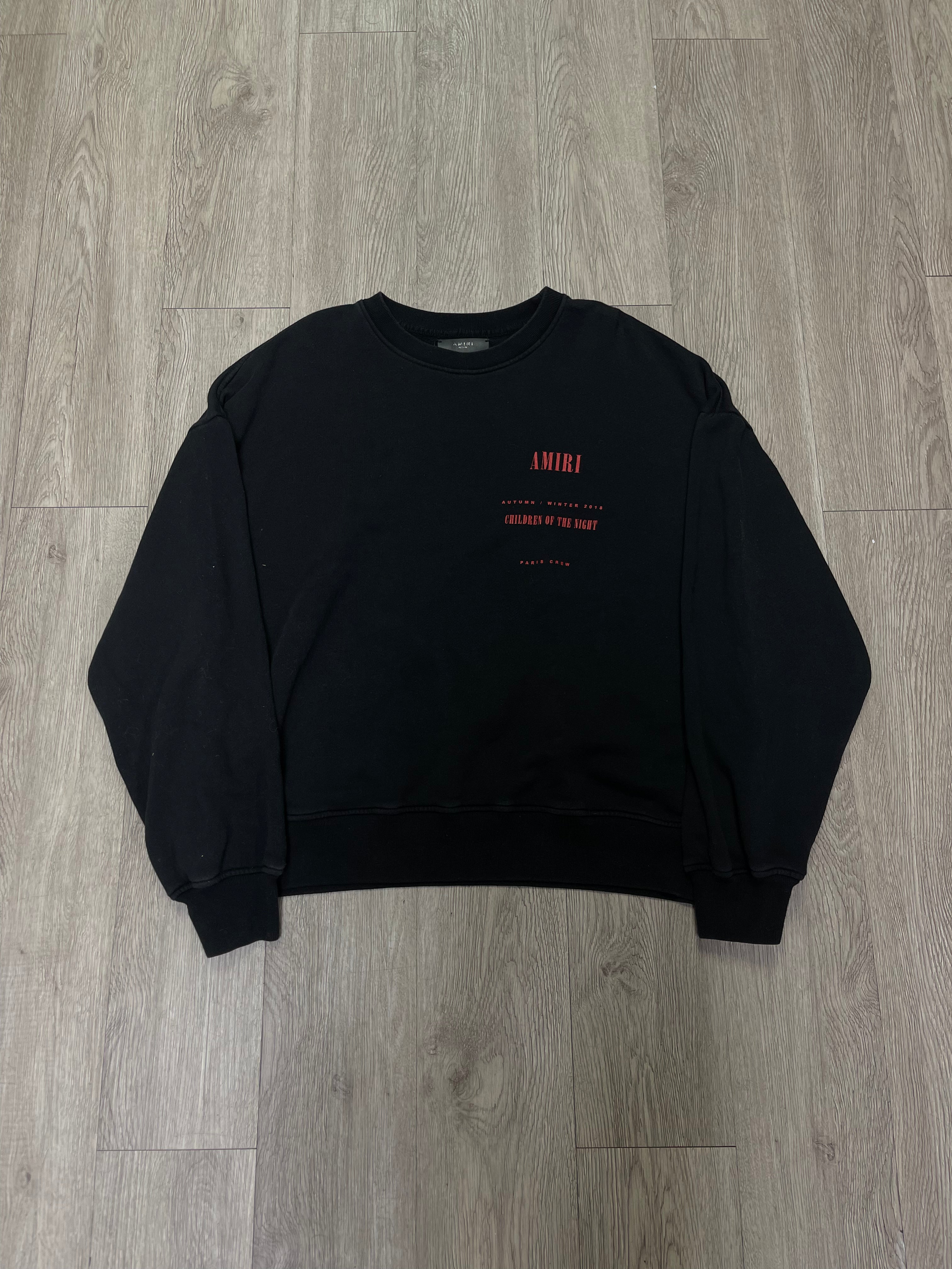 Amiri Black Red Children Of The Night Crewneck