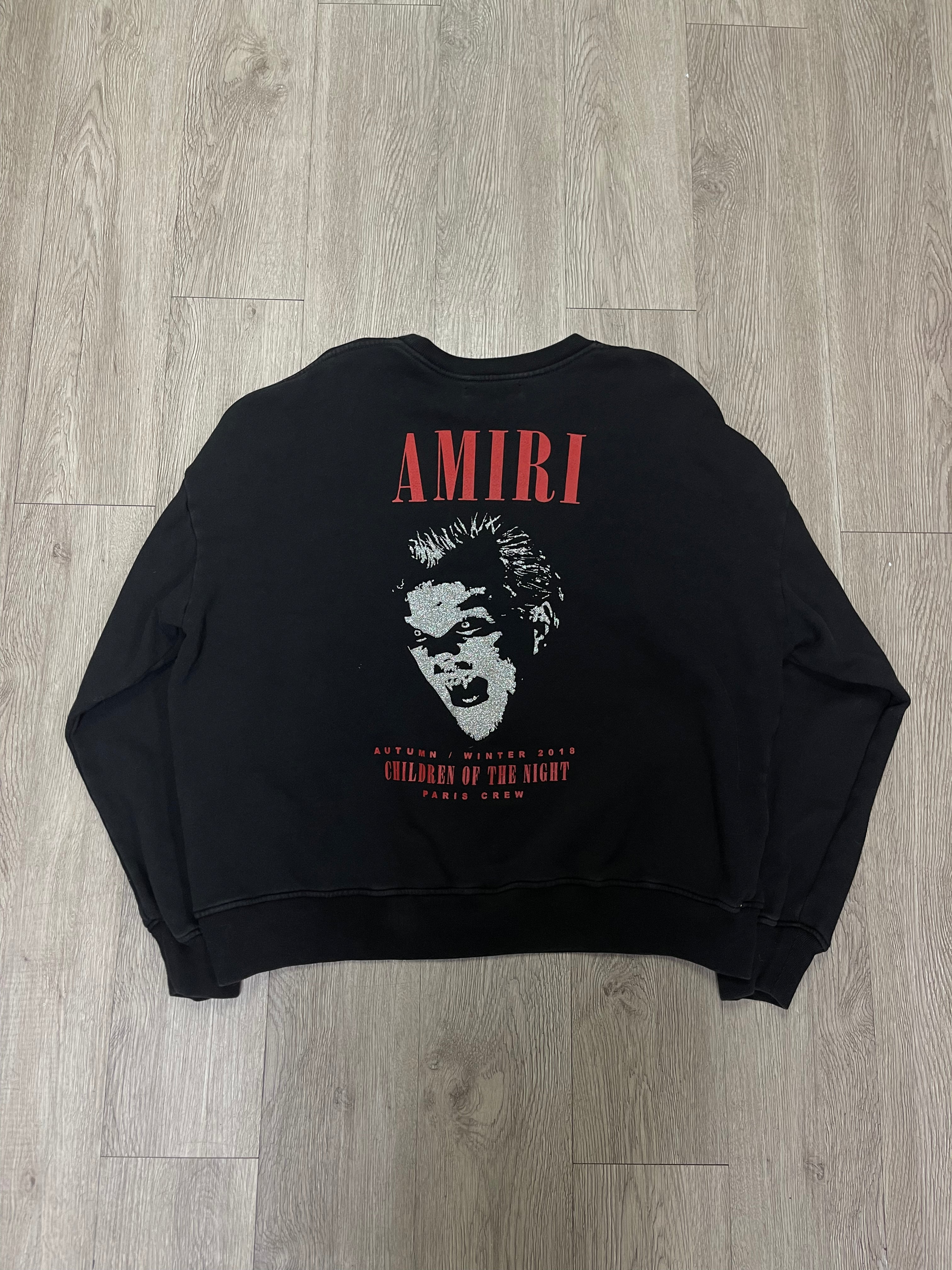 Amiri Black Red Children Of The Night Crewneck