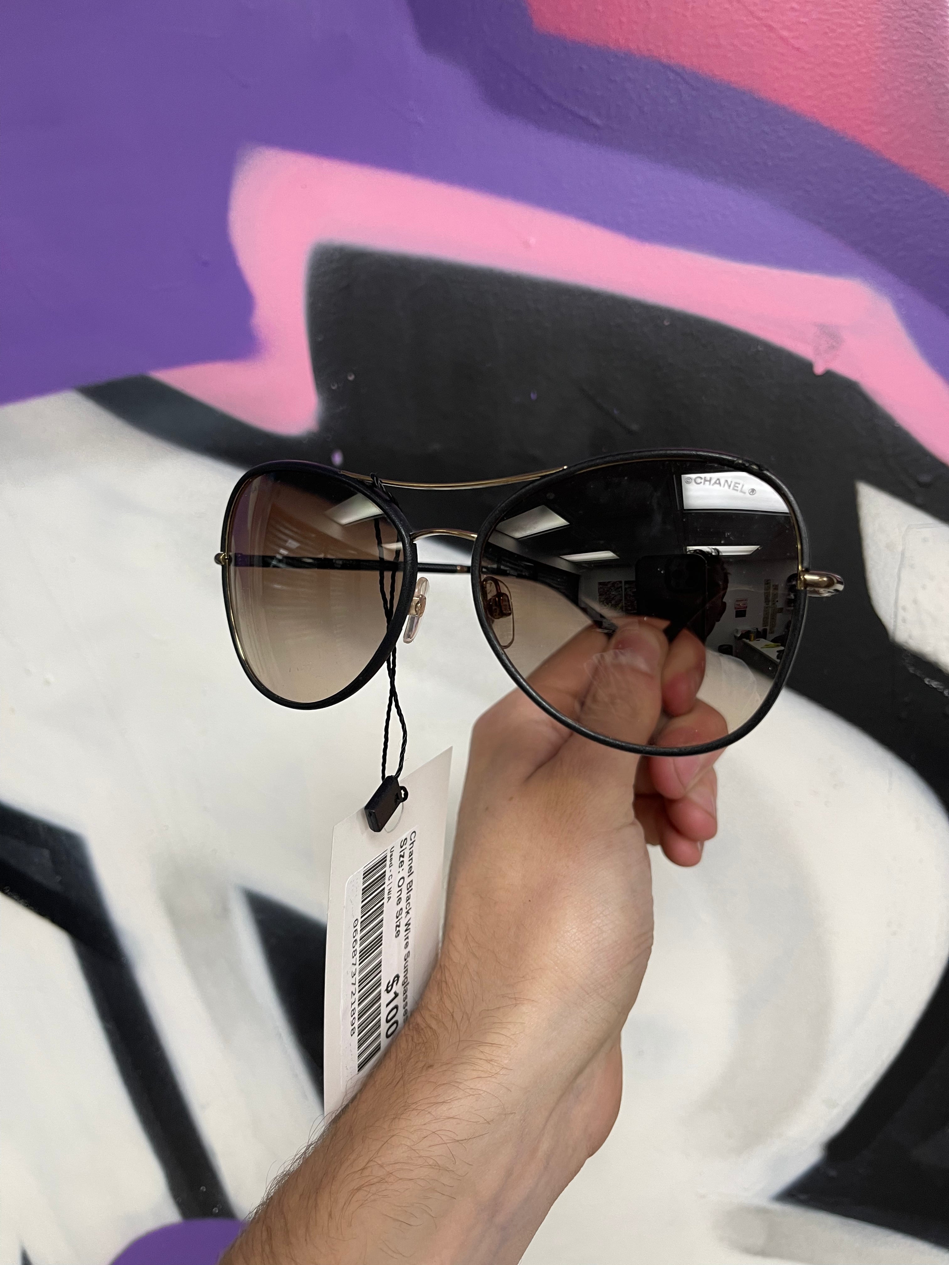 Chanel Black Wire Sunglasses