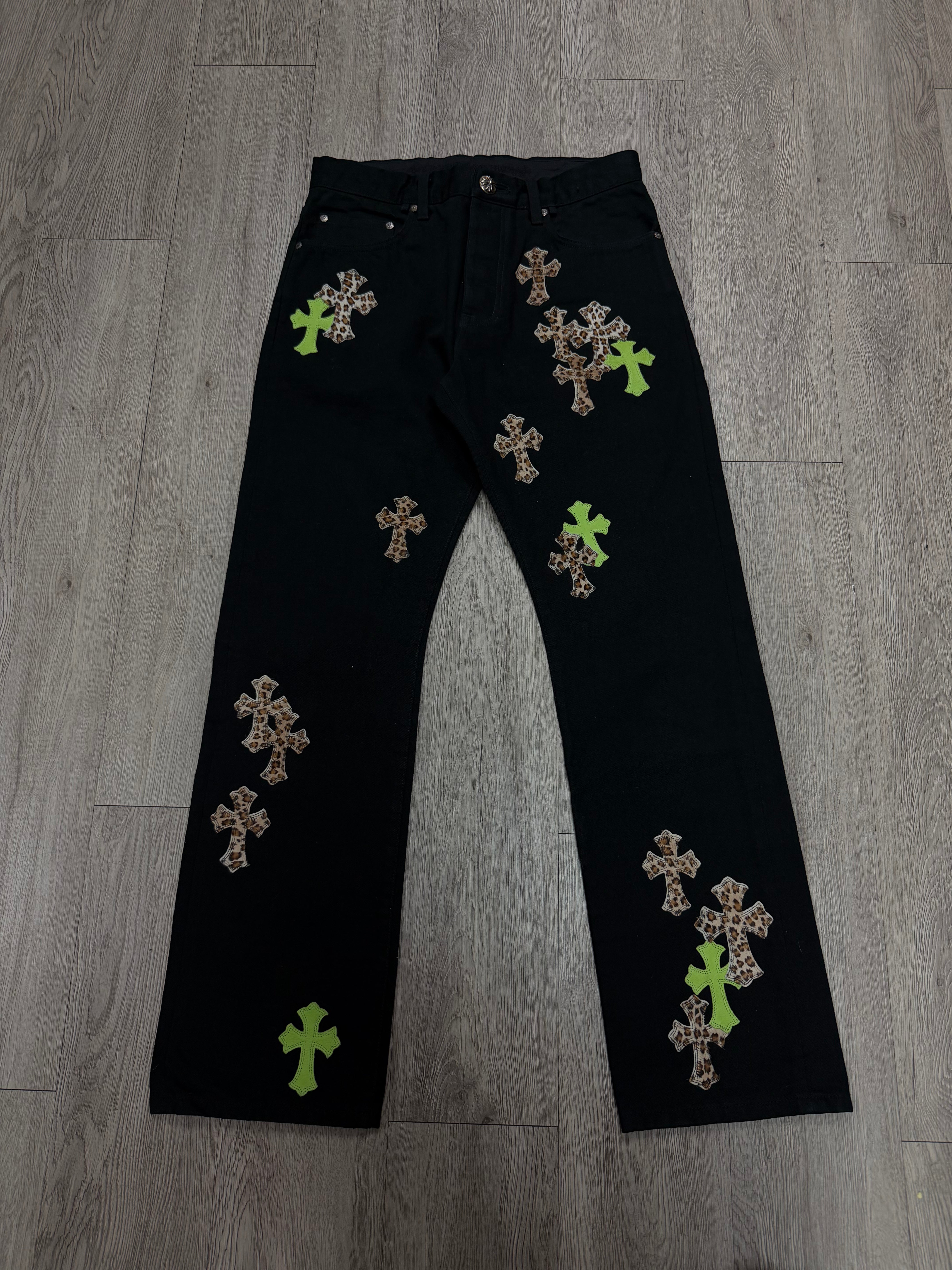 Chrome Hearts Black Slime Green Jeans