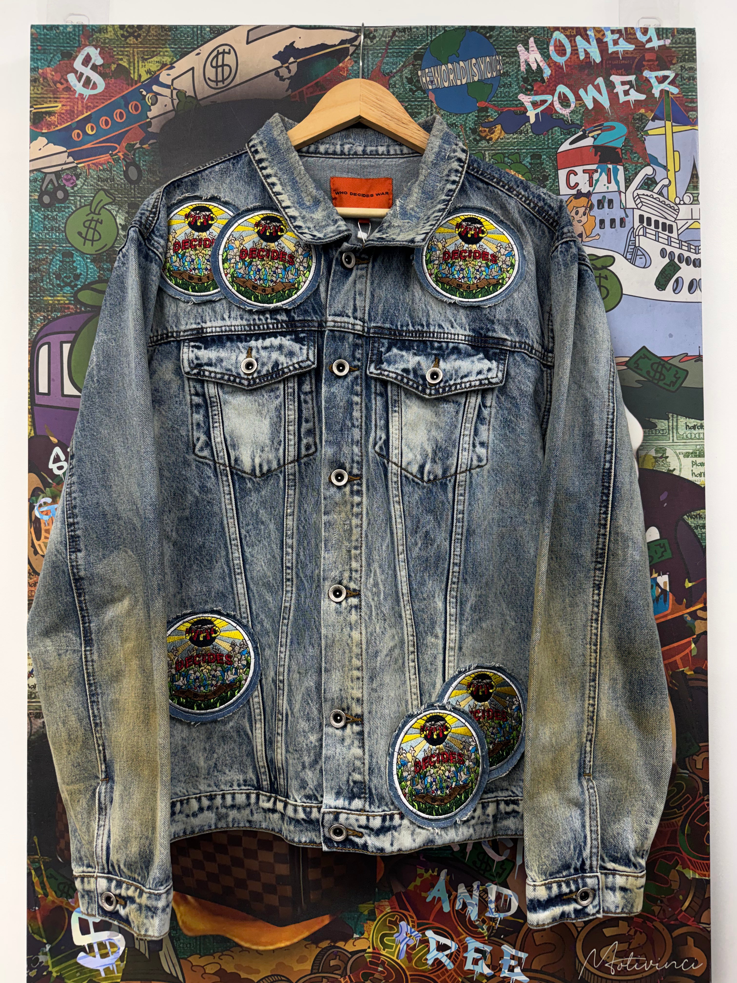Who Decides War Acid Sphere Denim Jacket