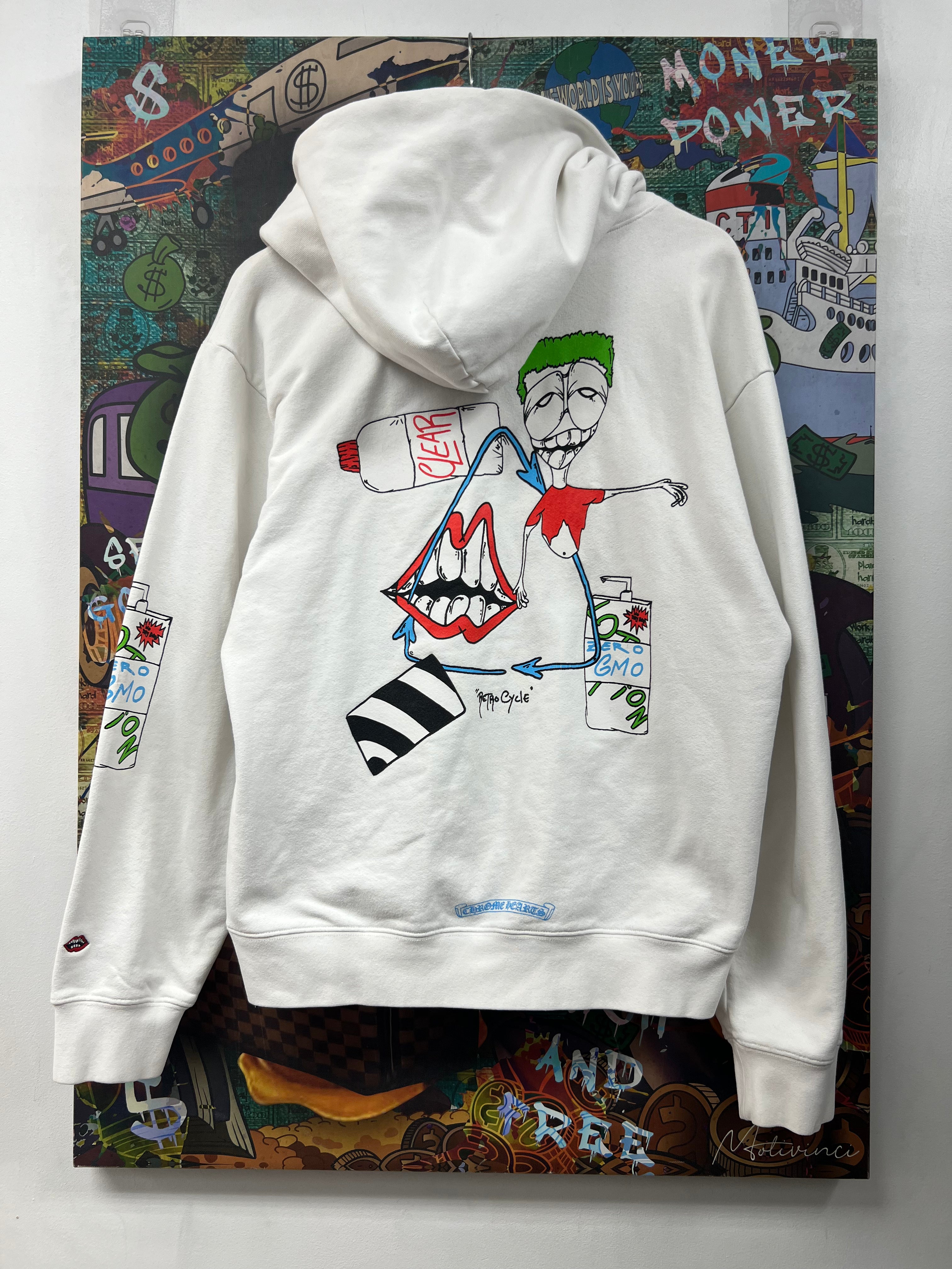 Chrome Hearts White Matty Boy Retro Cycle (Repaired) Hoodie