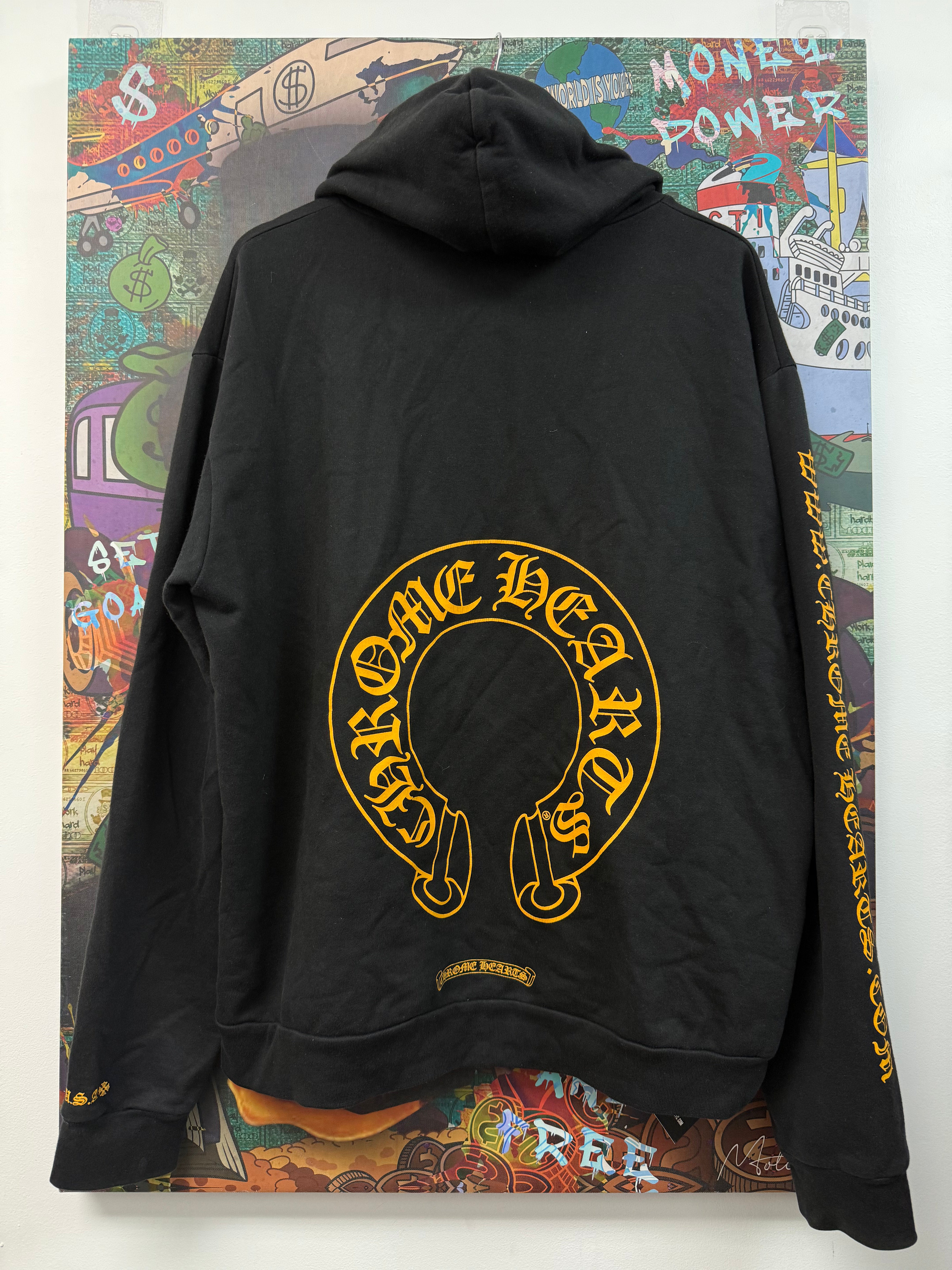 Chrome Hearts Black Yellow Online Horseshoe Sweatsuit
