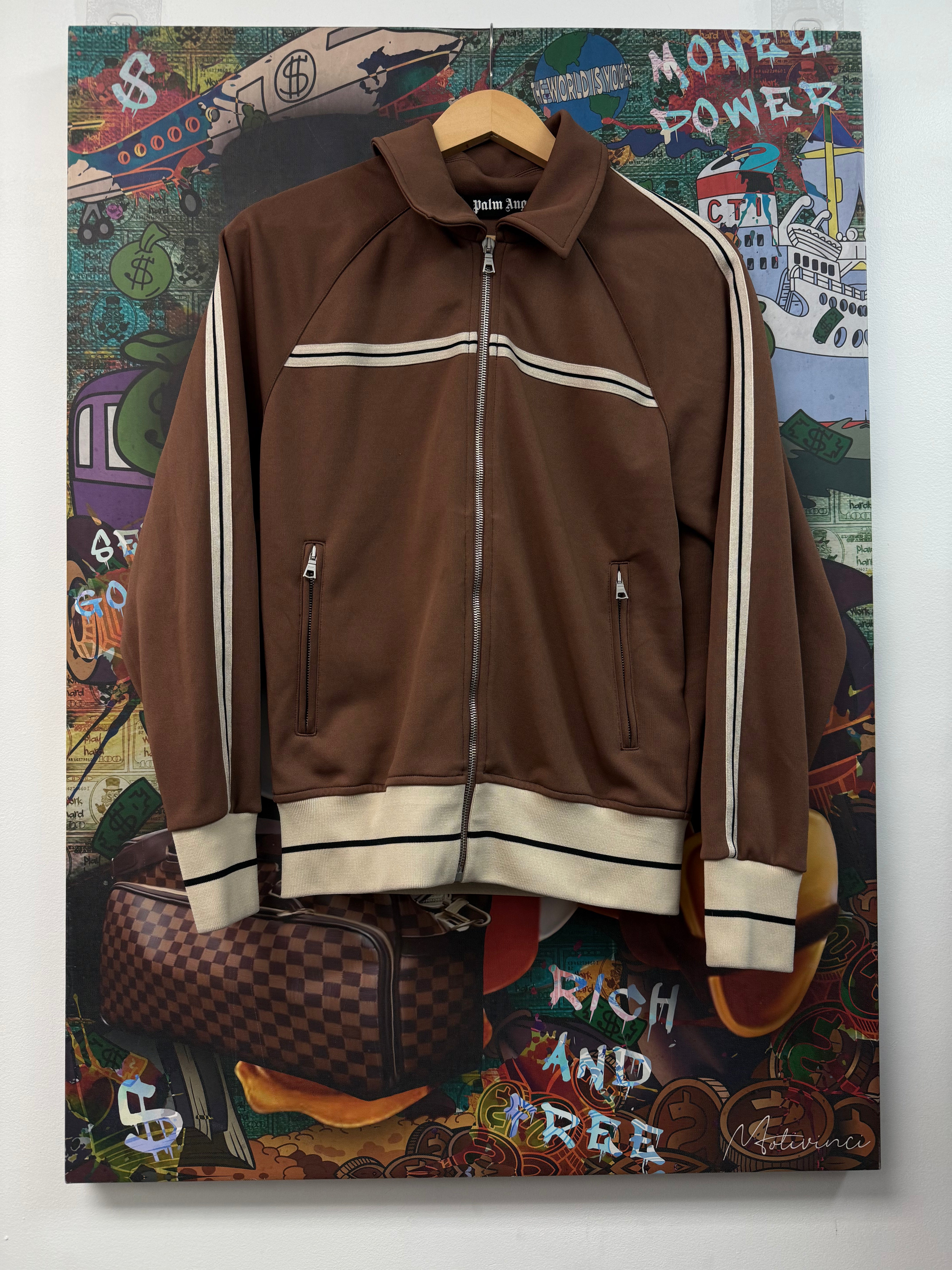 Palm Angels Brown Cream Track Jacket