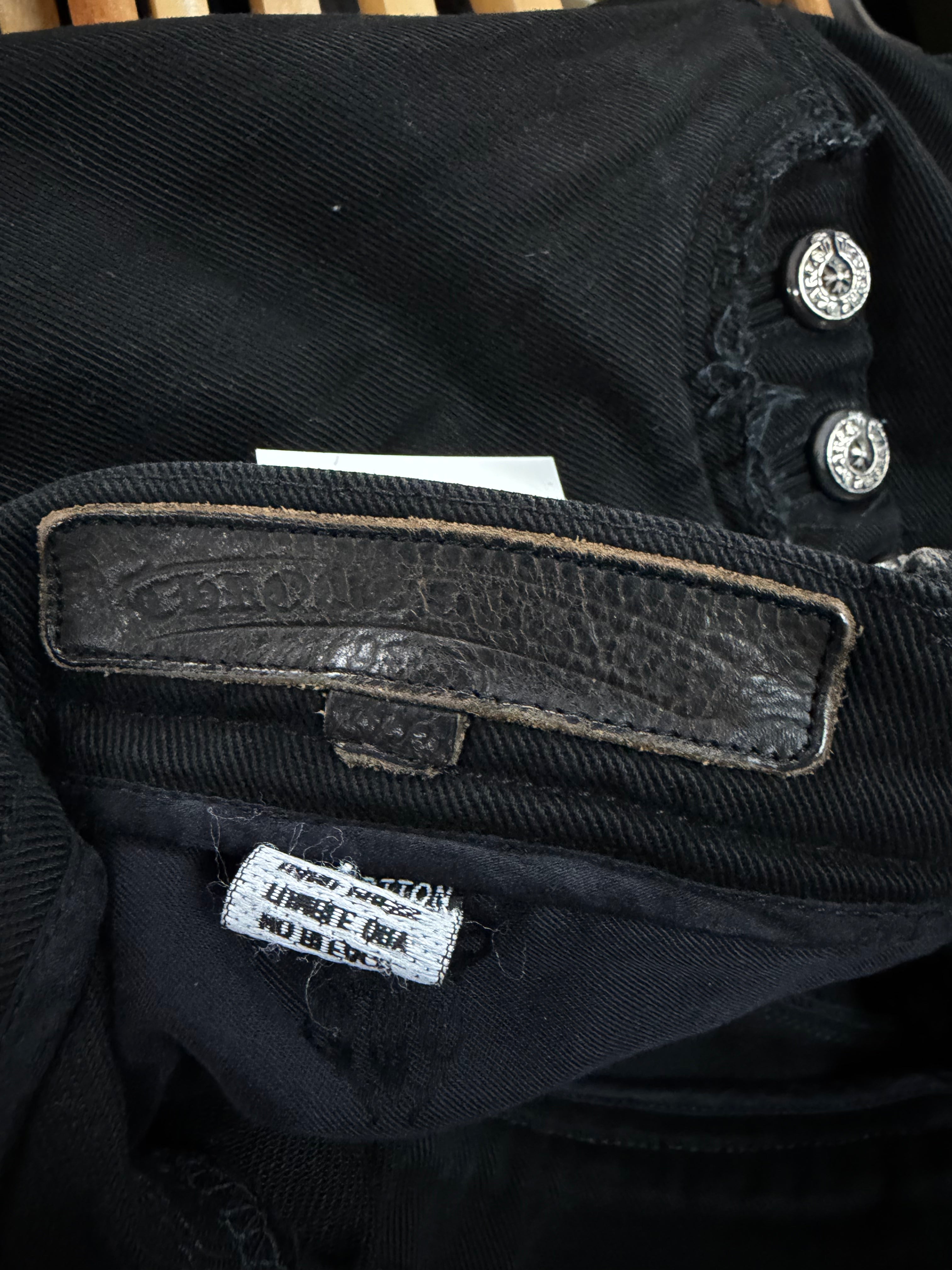 Chrome Hearts Black Fleur Knee Jeans