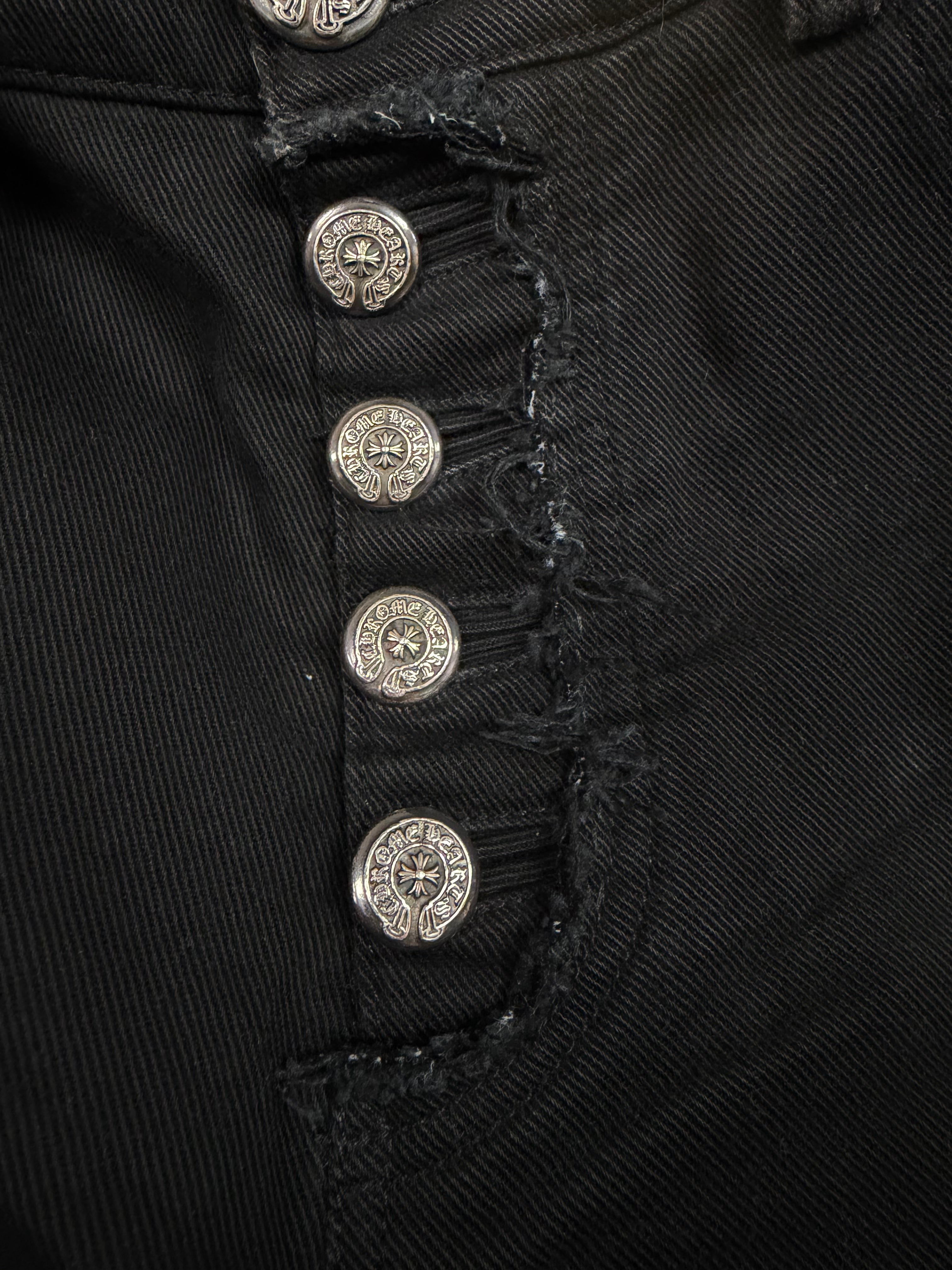 Chrome Hearts Black Fleur Knee Jeans