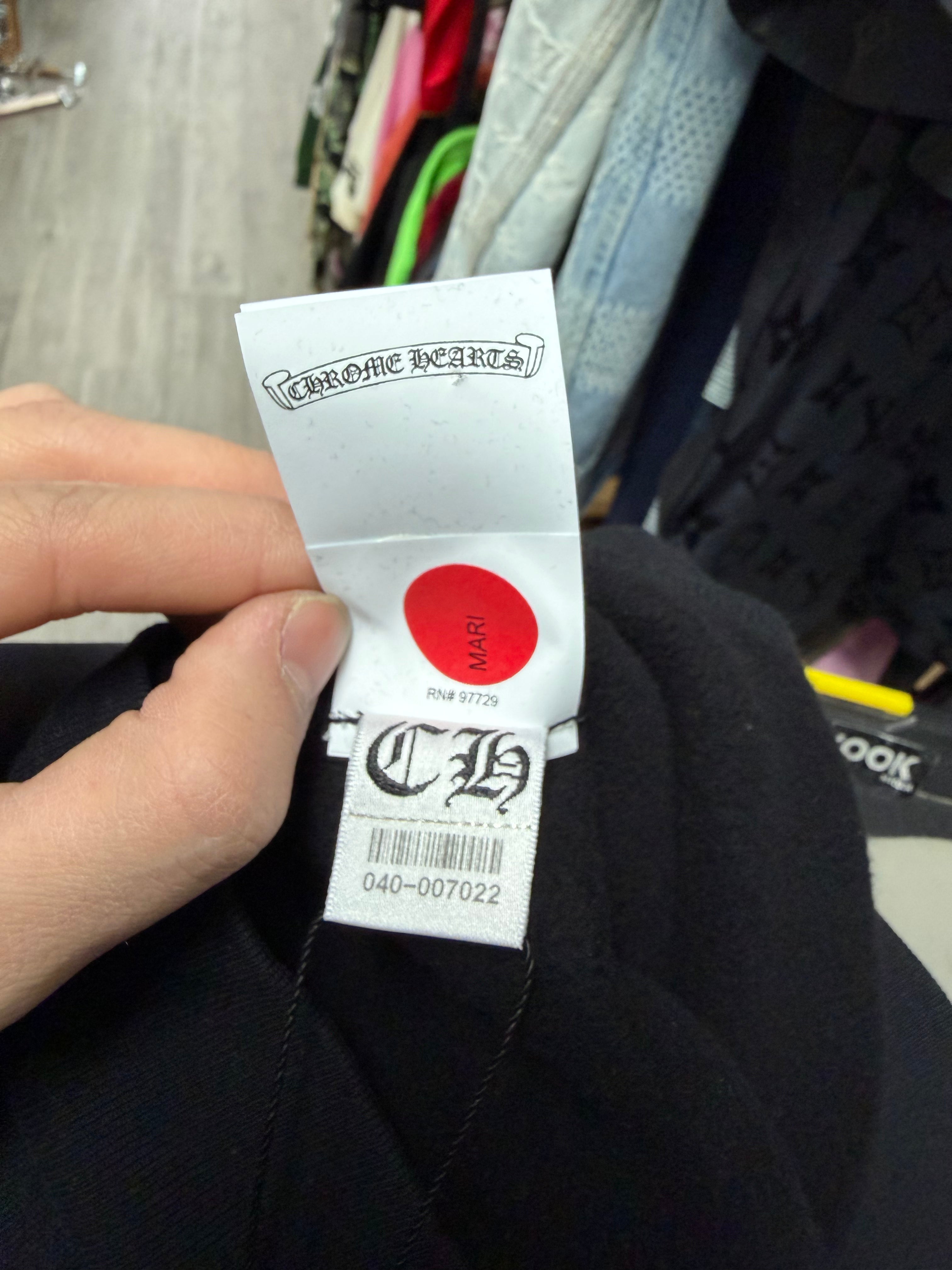 Chrome Hearts Black Ponyhair Multi Cross Patch Crewneck