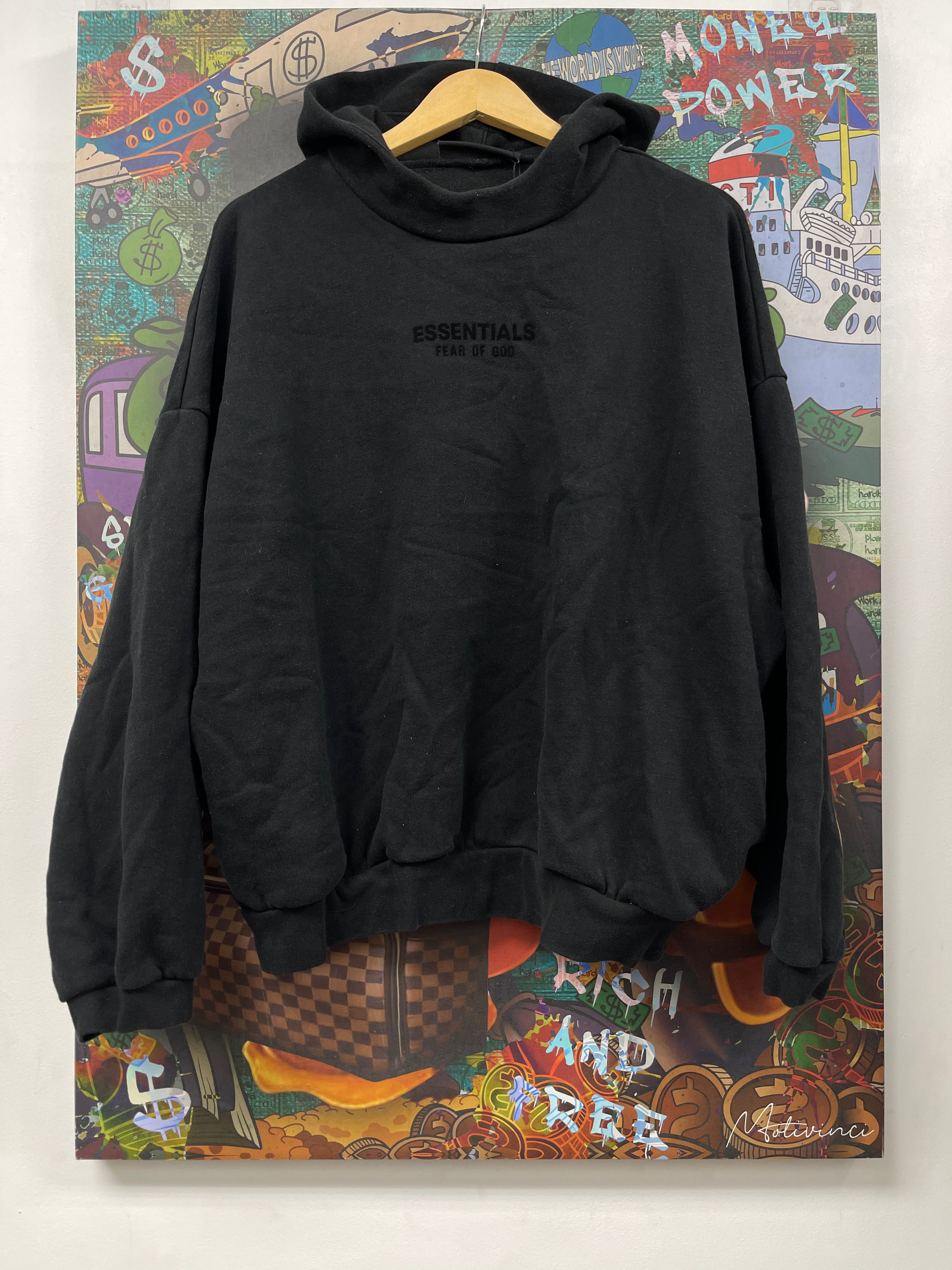 Essentials Jet Black Hoodie