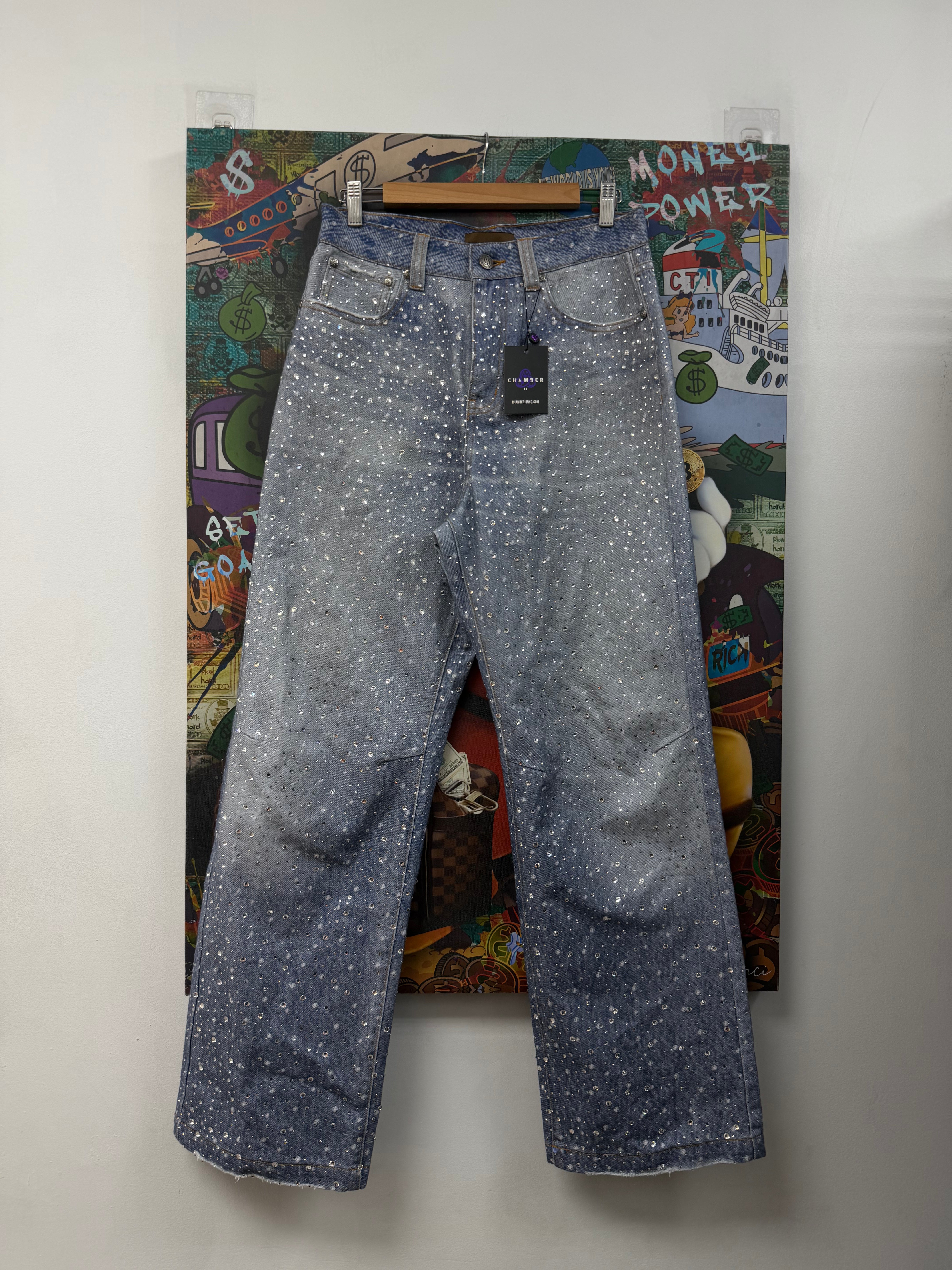 Birth Of A Royal Child Light Wash Diamond Boro Jeans