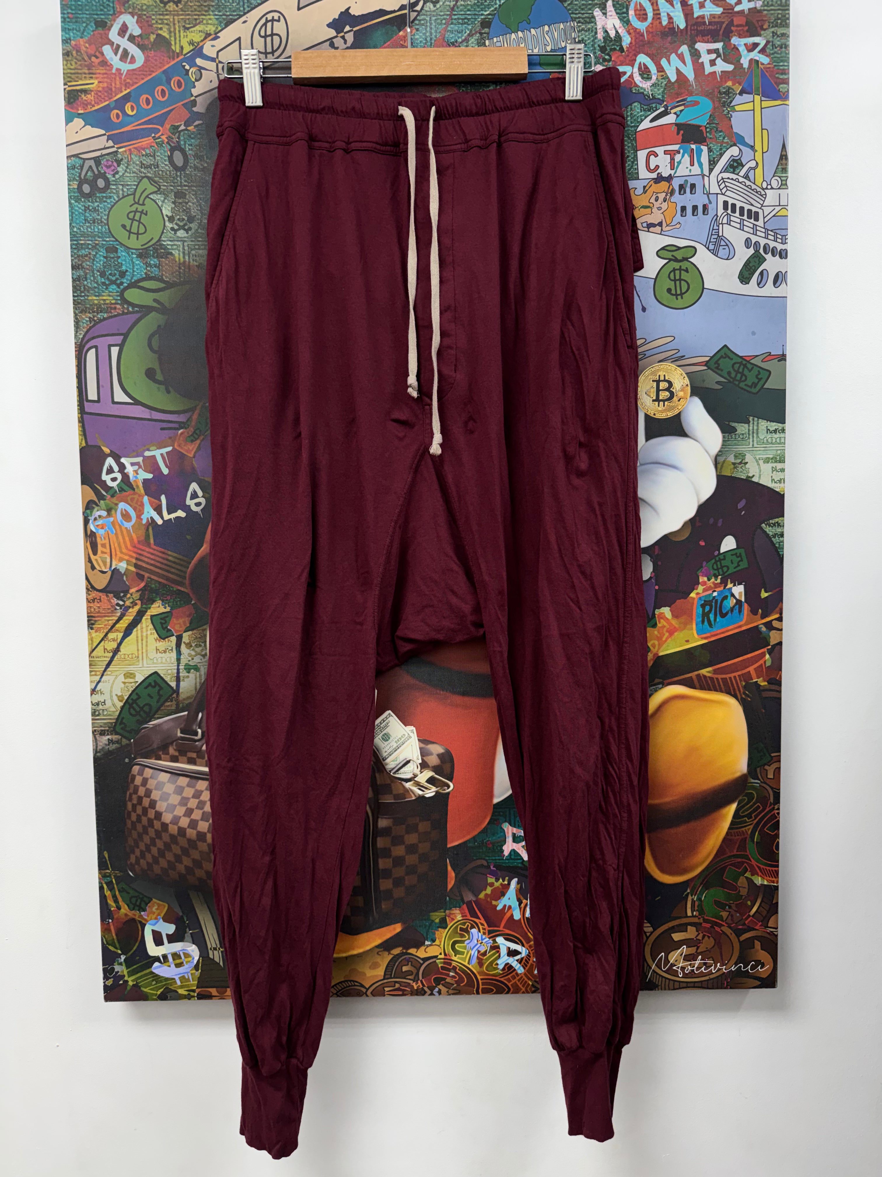 Rick Owens Burgundy Sweats
