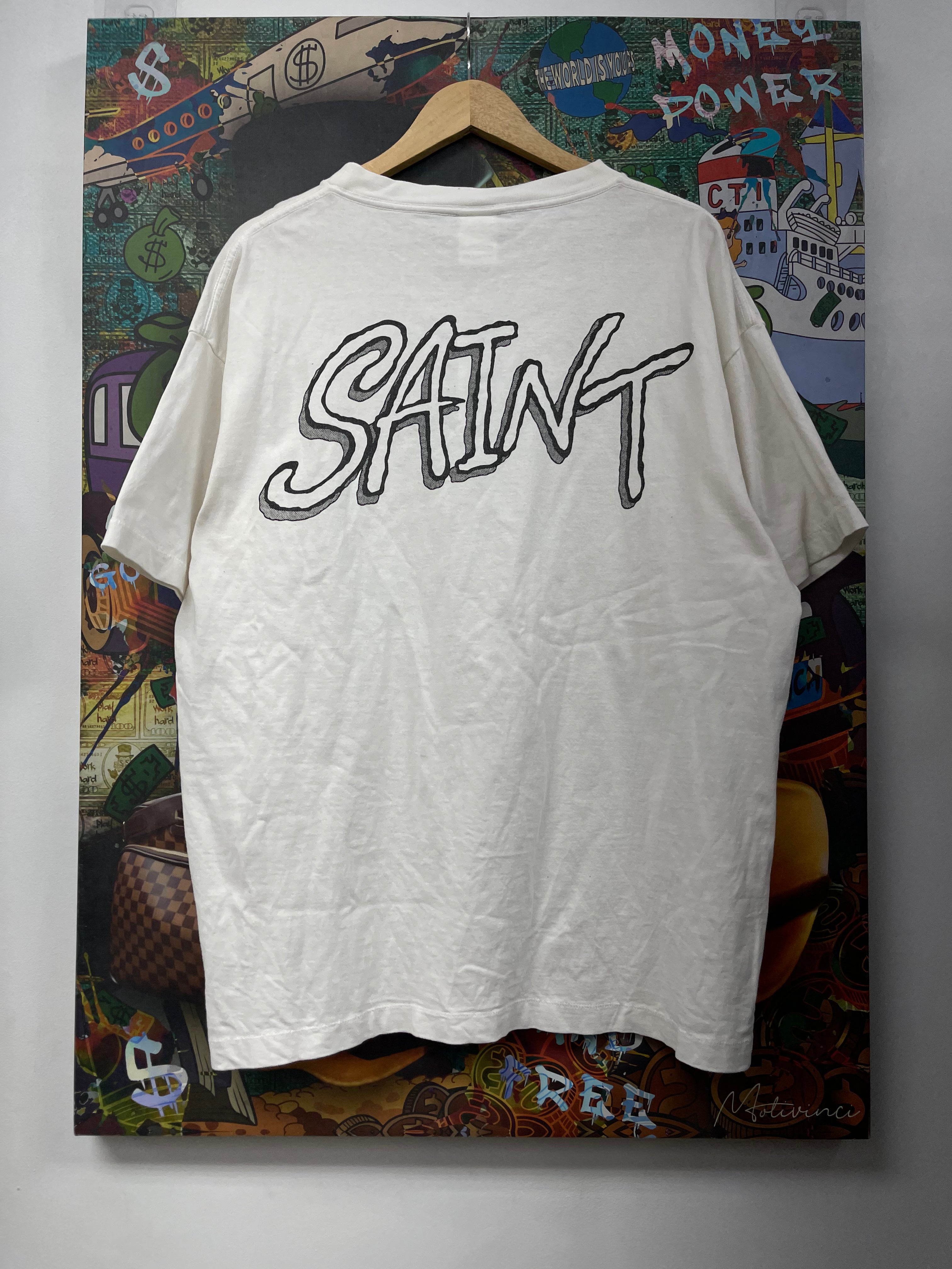 Saint Michael White Back Logo Tee