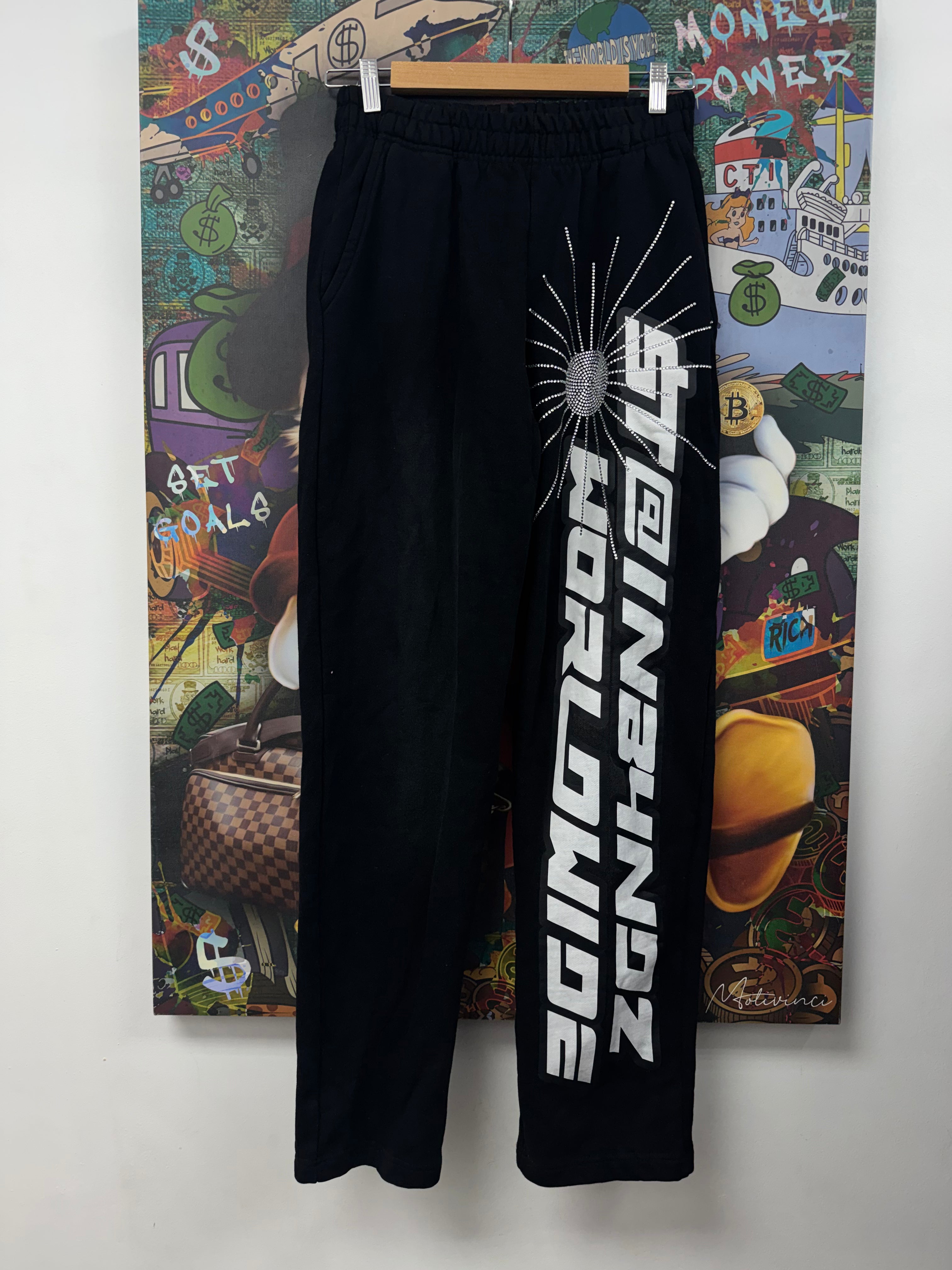 SB Studios Black Rhinestone Sweats