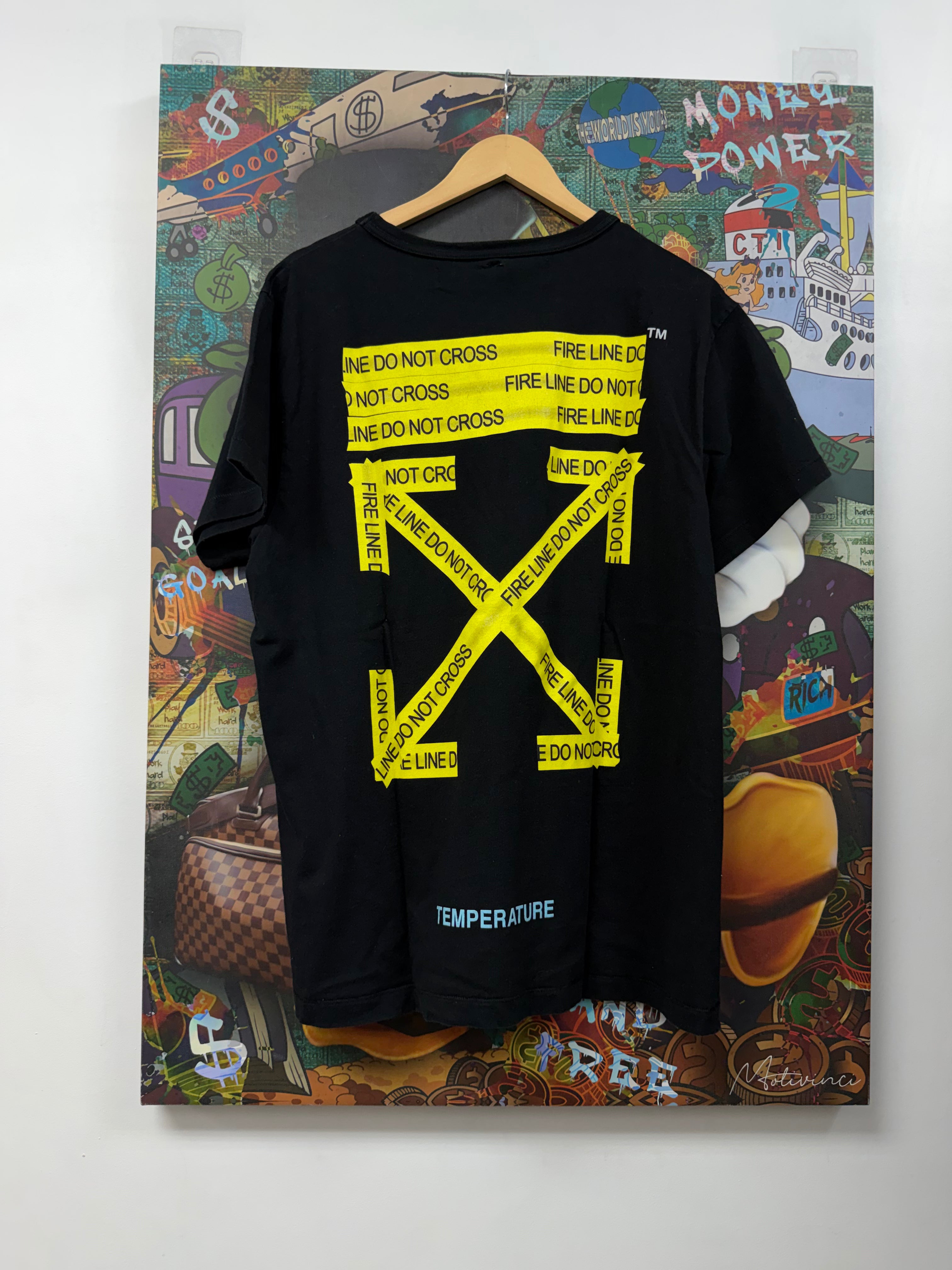 Off-White Black Yellow Caution Tape Tee
