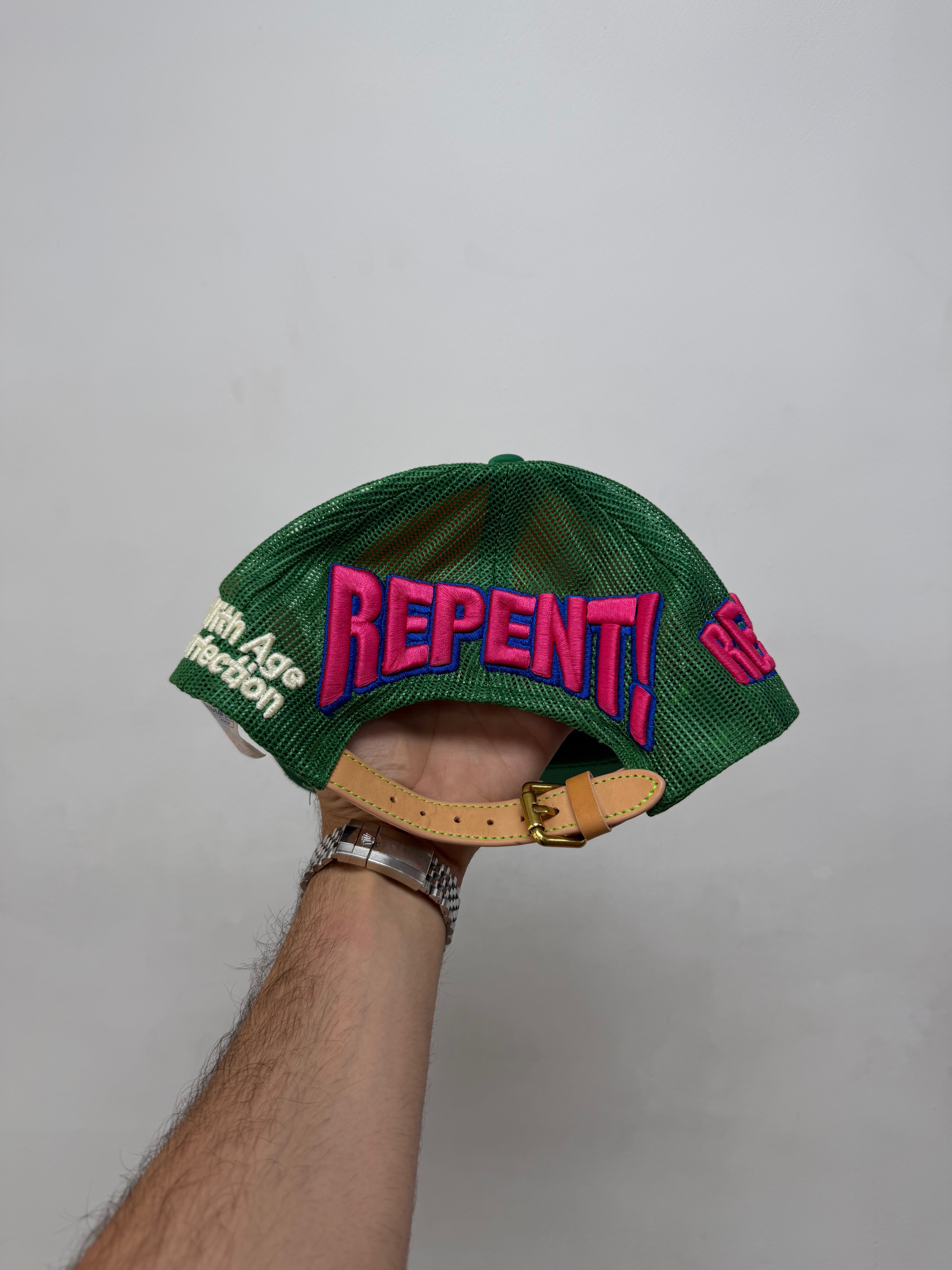 Better With Age Green Yellow Repent Trucker Hat