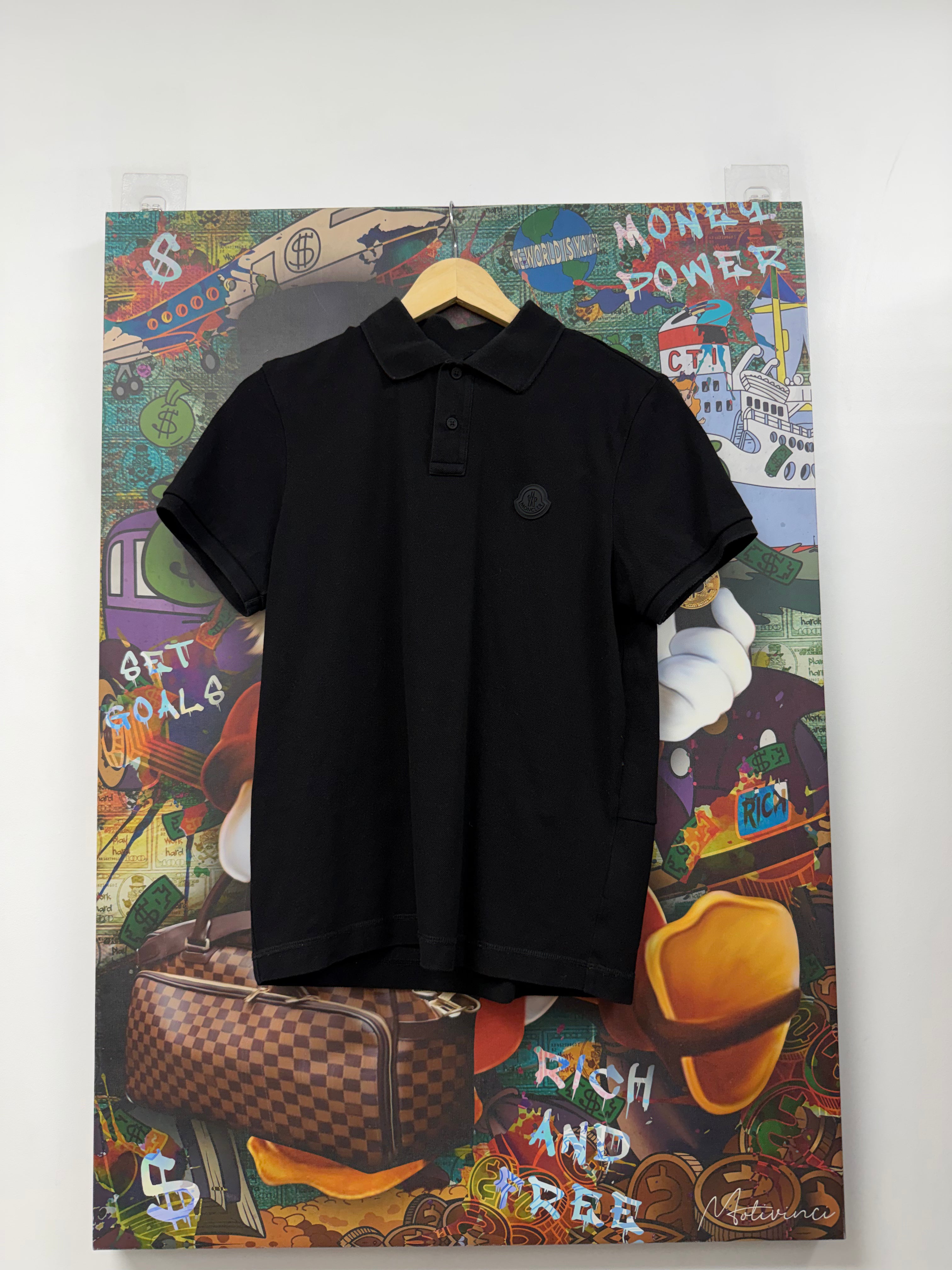 Moncler Black Tonal Polo