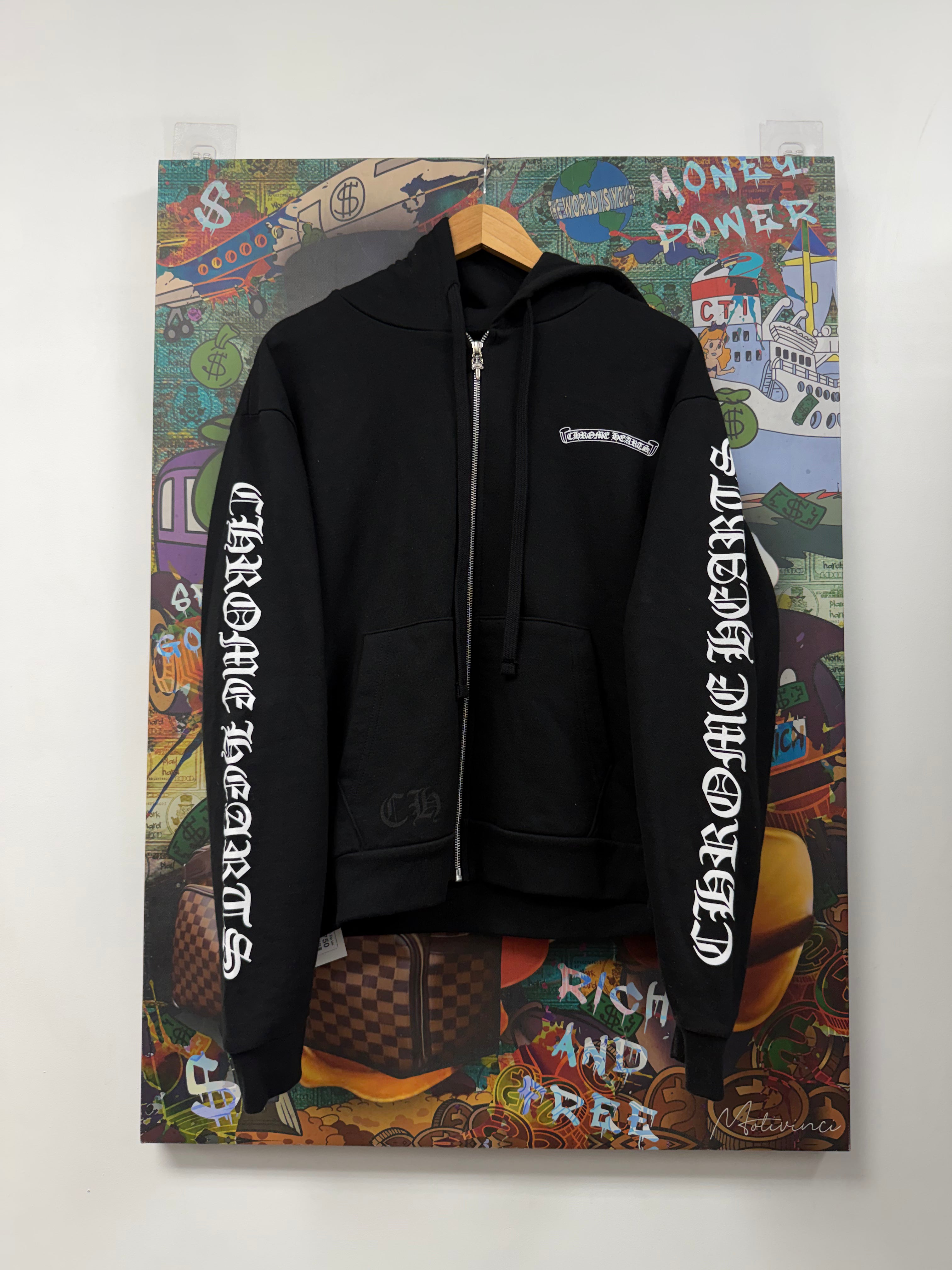 Chrome Hearts Black Scroll Zip Up