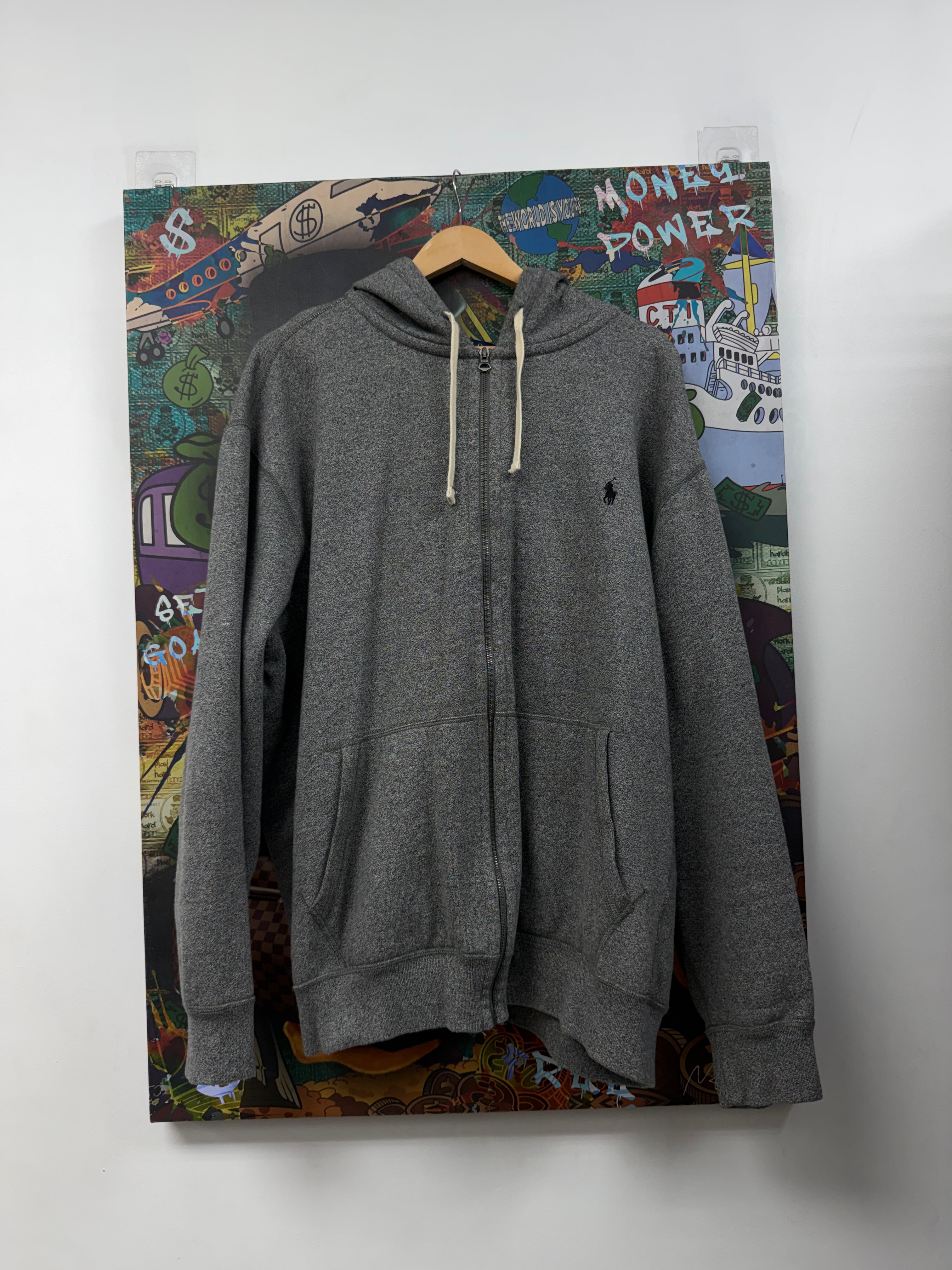Polo Ralph Lauren Charcoal Grey Thermal Zip Up Hoodie