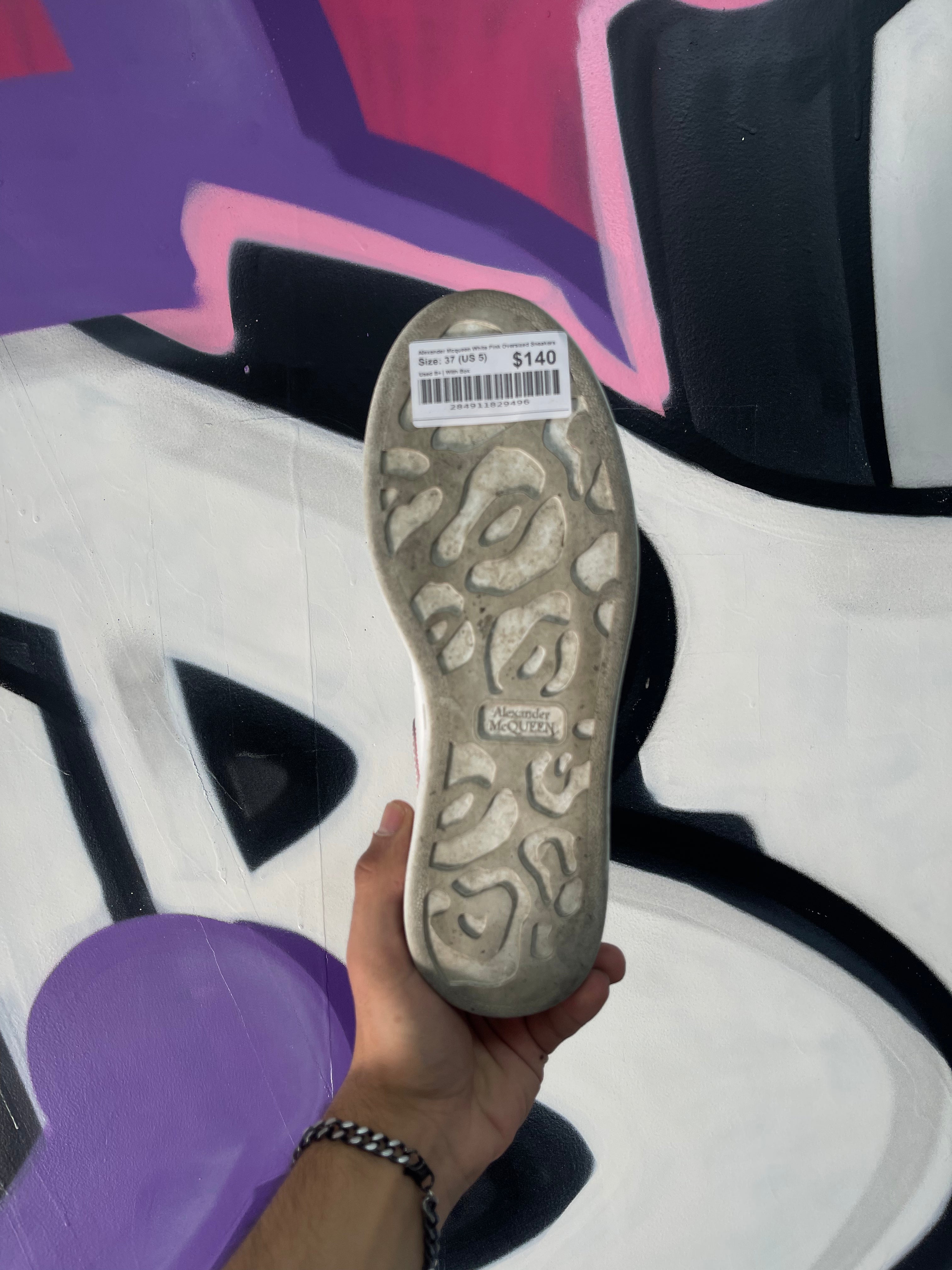 Alexander Mcqueen White Pink Oversized Sneakers