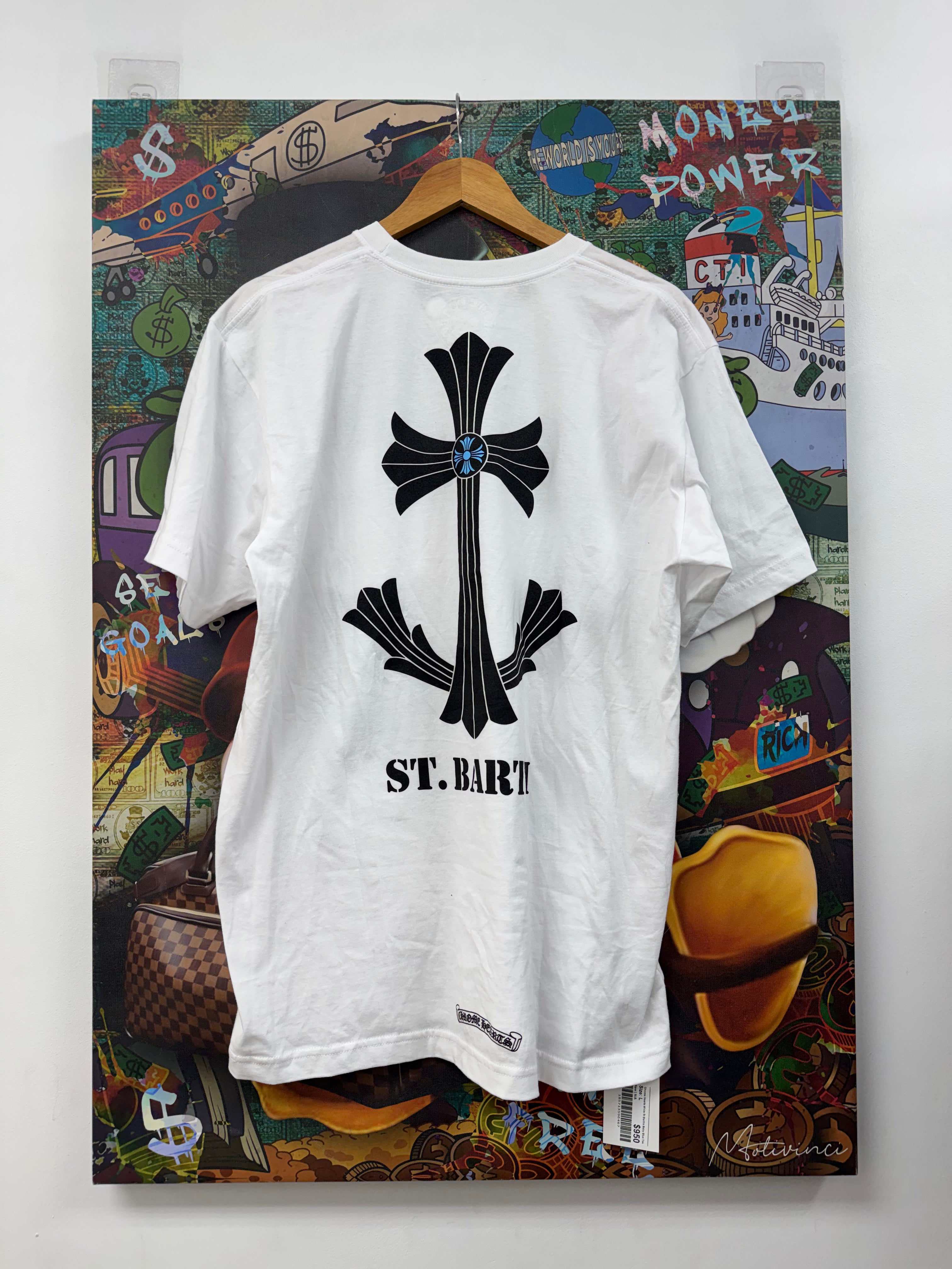 Chrome Hearts White St Barths Baby Blue Tee