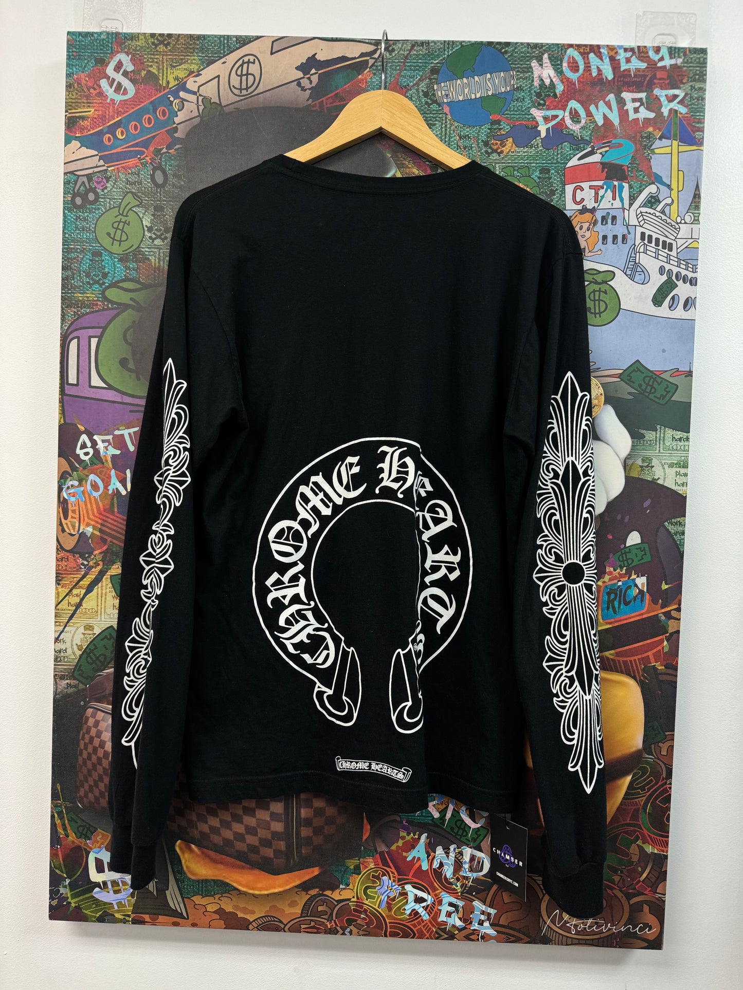 Chrome Hearts Horseshoe Floral Black Long Sleeve
