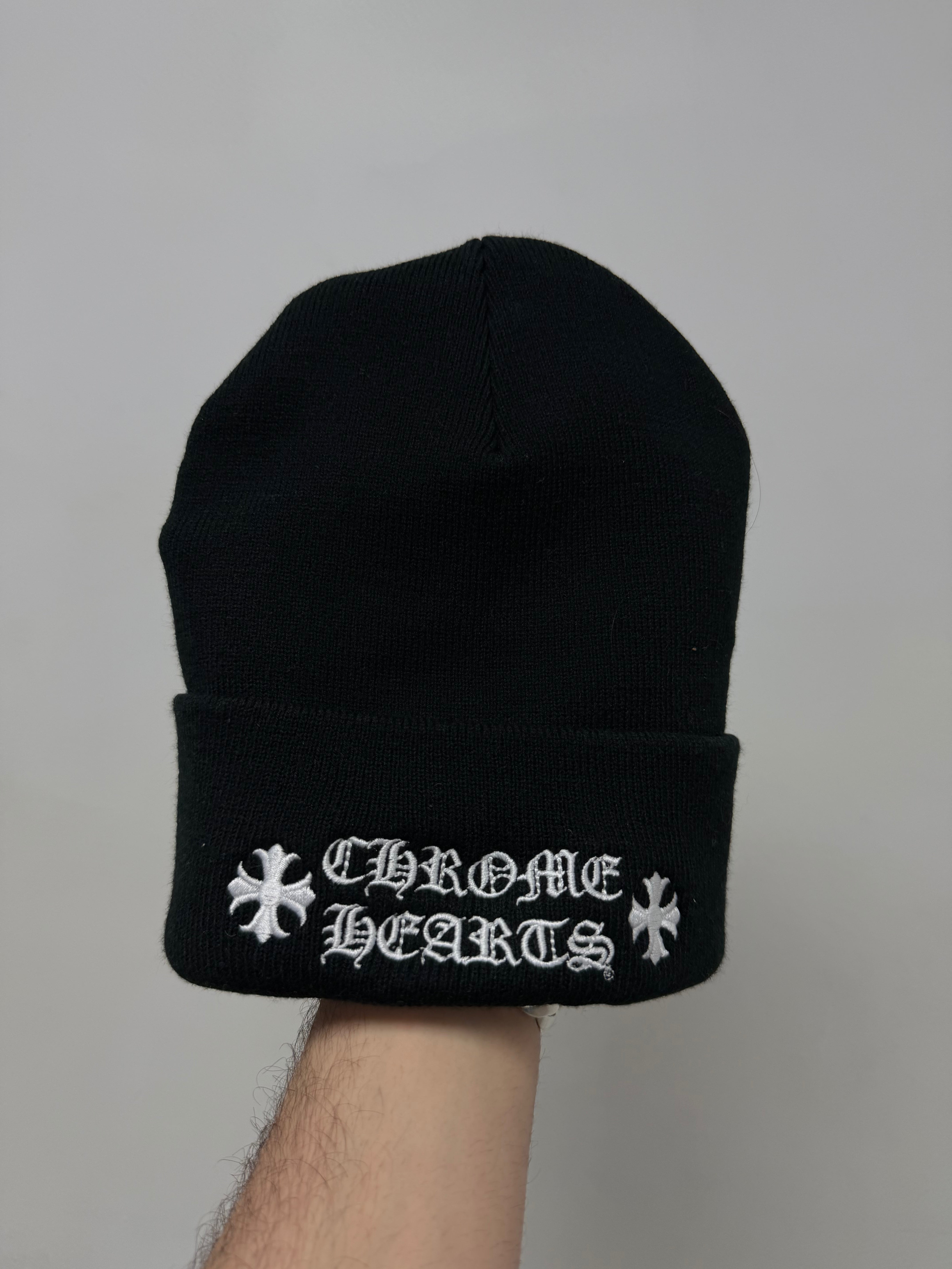 Chrome Hearts Black Plus Logo Beanie