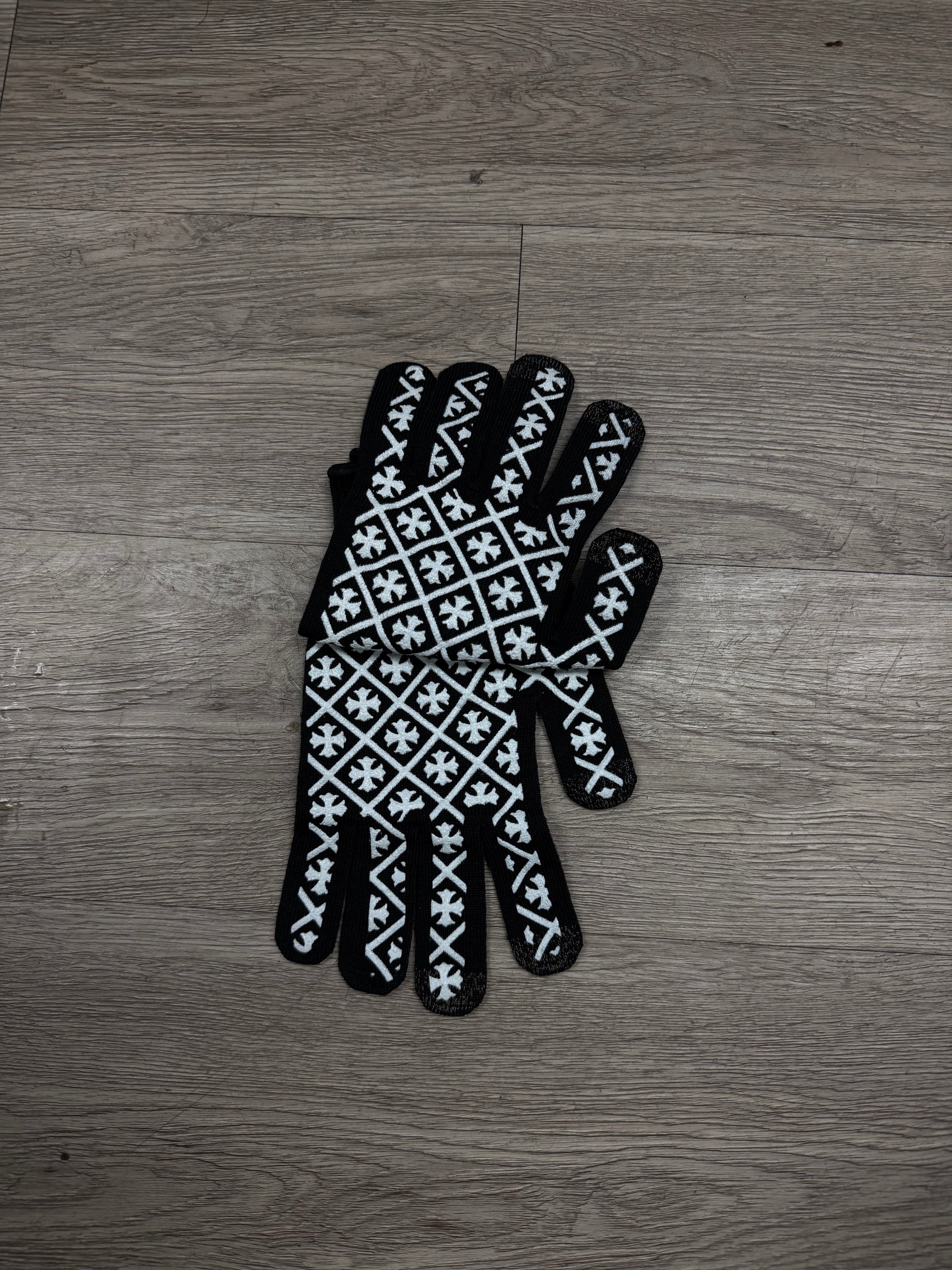Chrome Hearts Black Checkmate Gloves