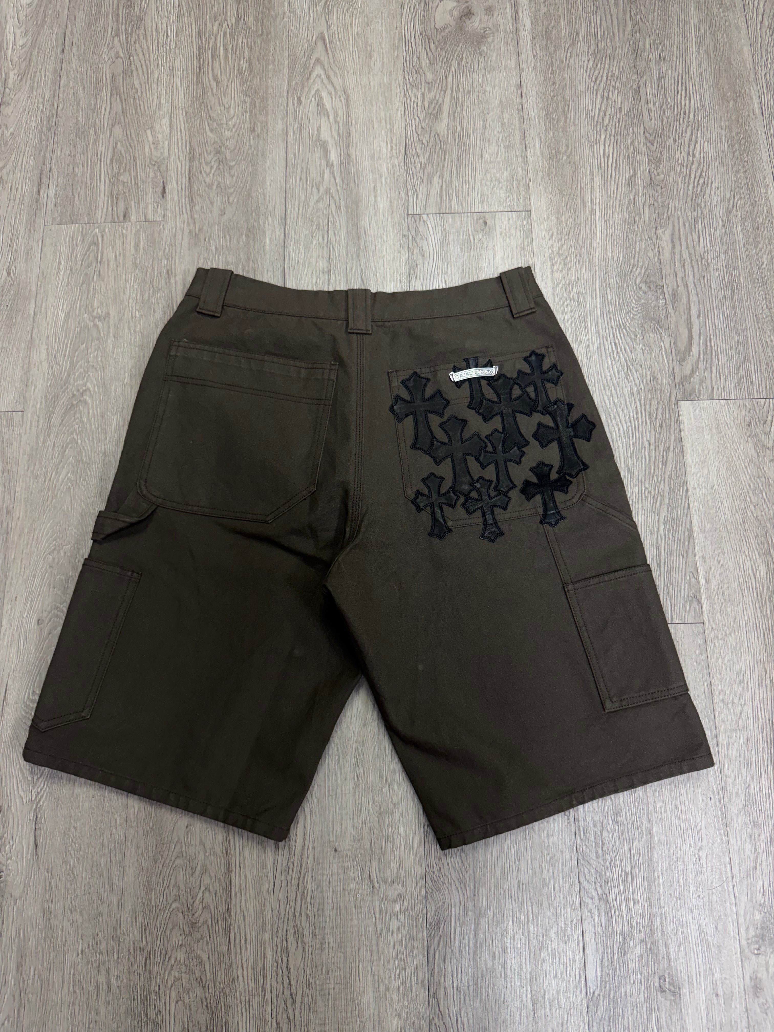 Chrome Hearts Brown Back Pocket Flooded Patch Double Knee Shorts