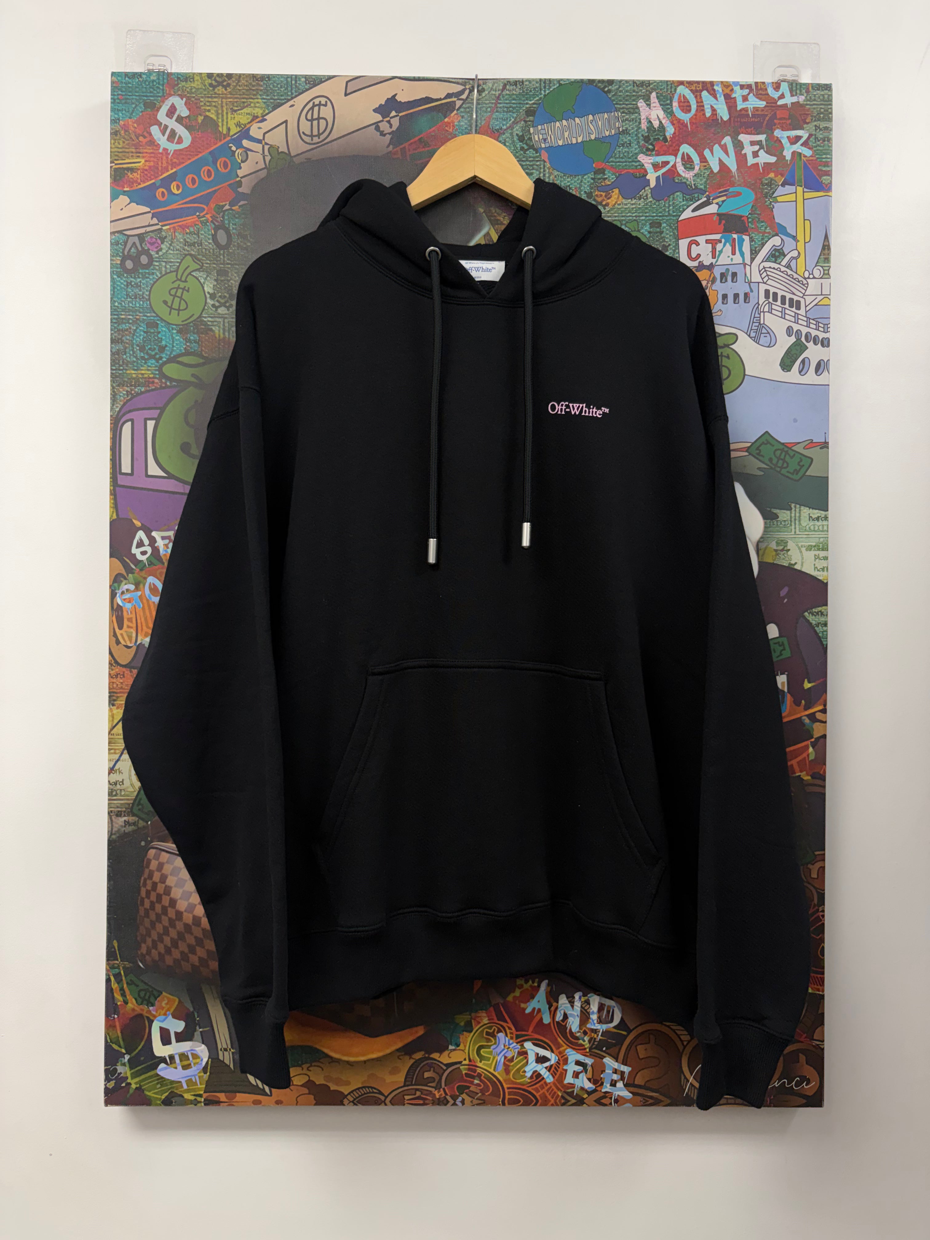 Off White Black Pink Skater Hoodie
