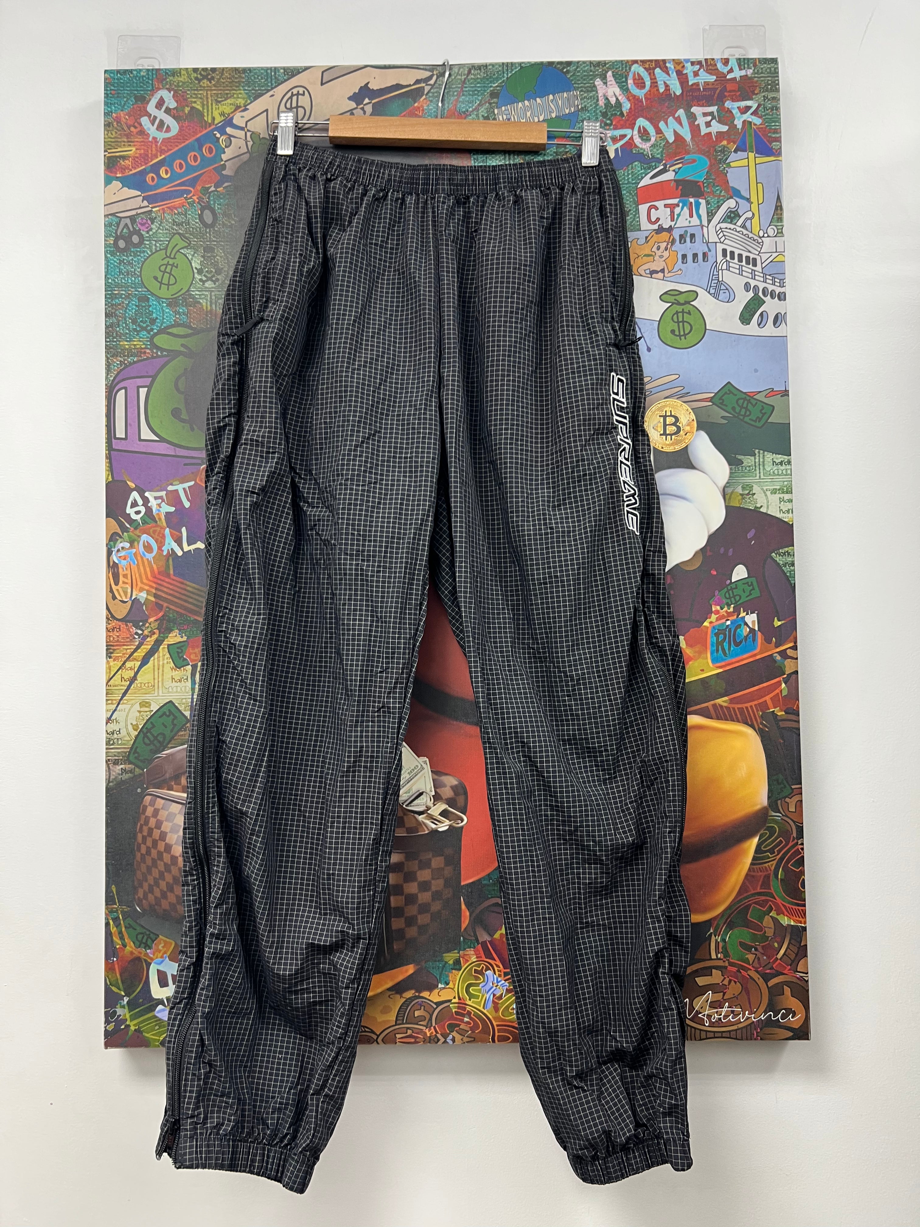 Supreme Black Grid Track Pants