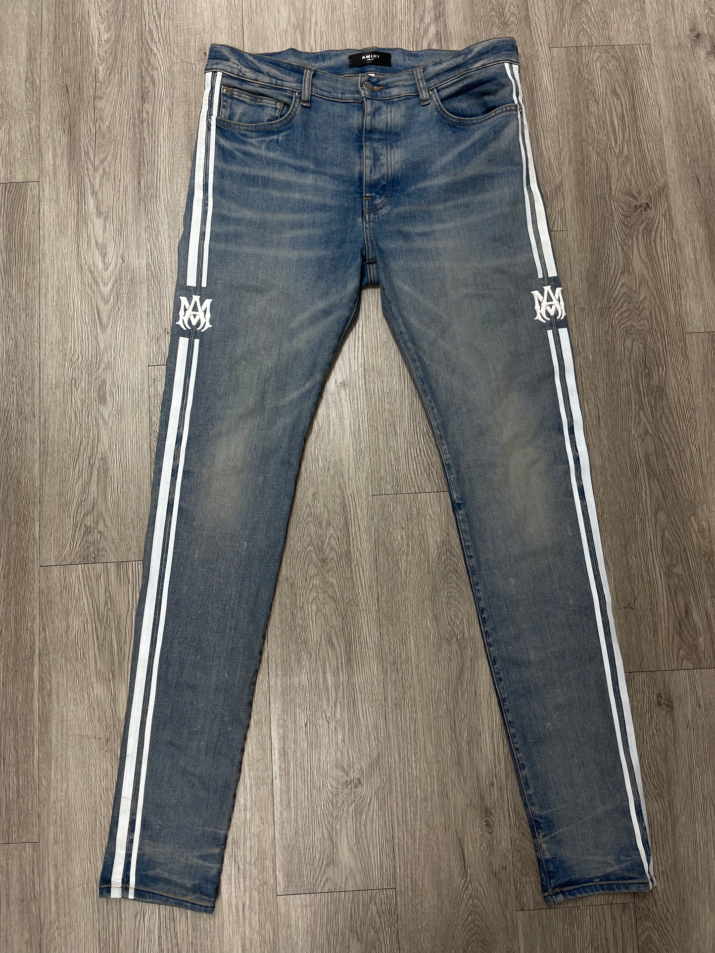 Amiri Light Wash MA Stripe Jeans