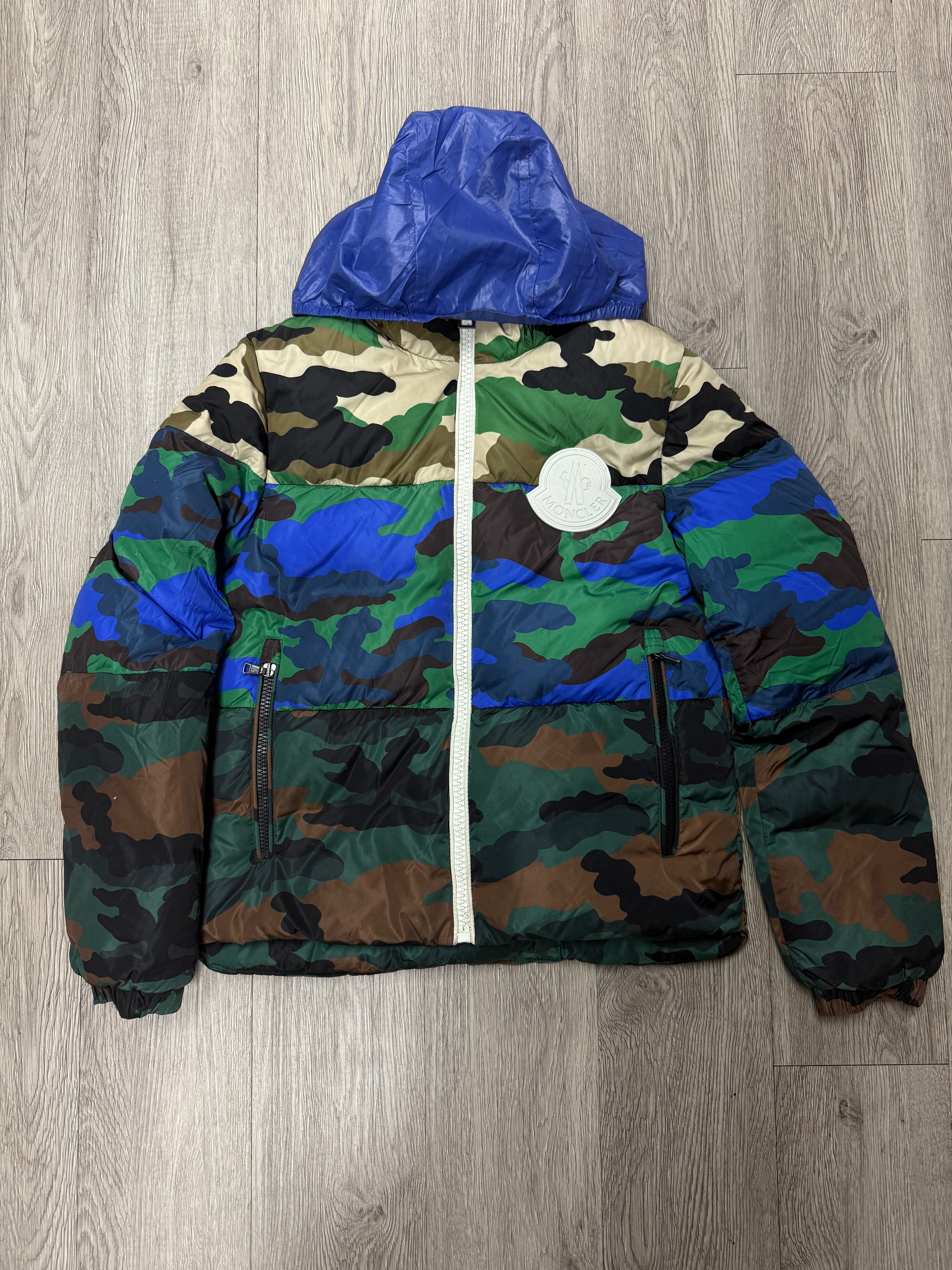 Moncler Coat Puffer Camo Tri Color size:14Y Used