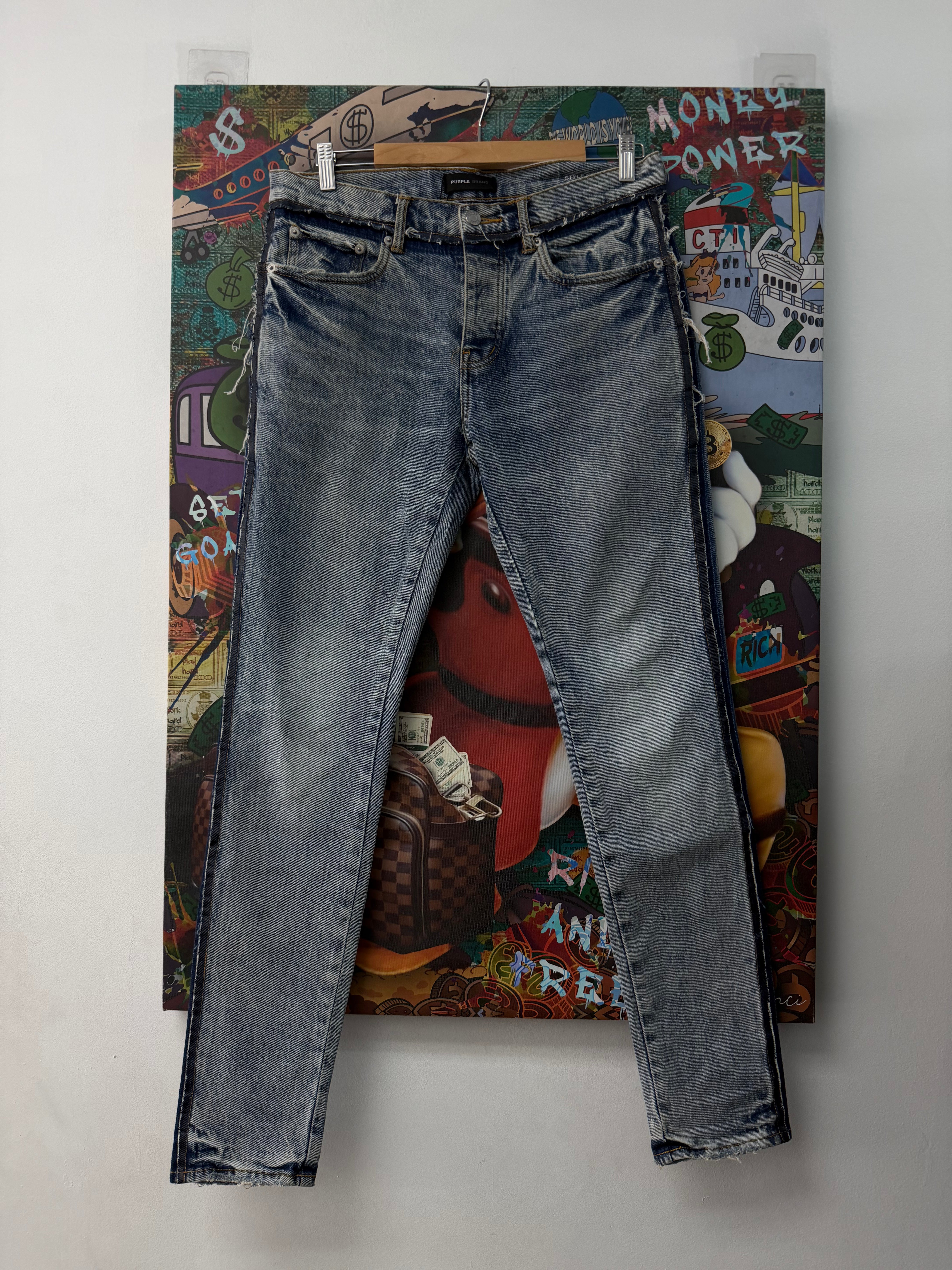 Purple Brand Light Wash Reworked Jeans
