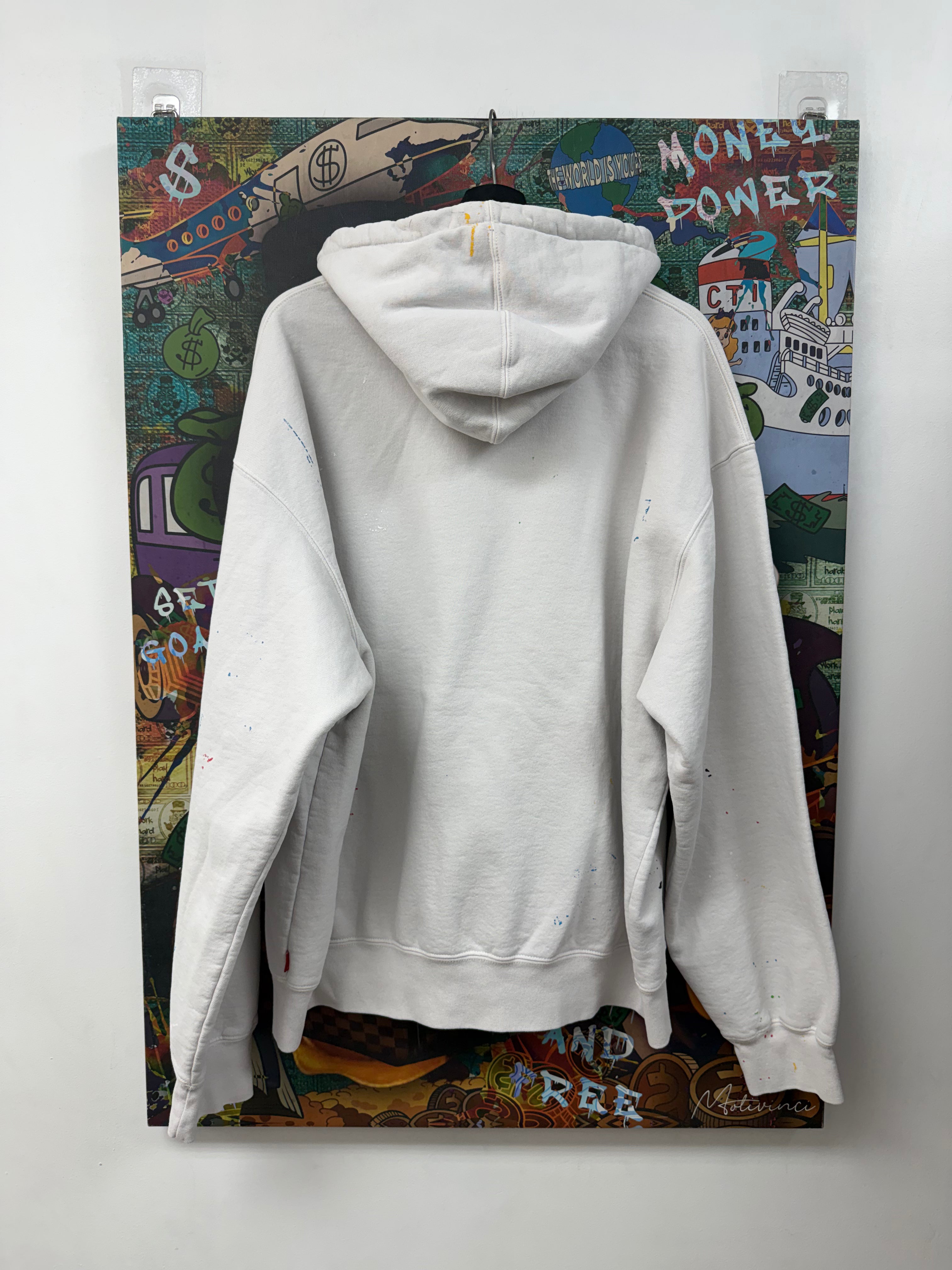 Supreme Margiela White Splatter Box Logo Zip Up