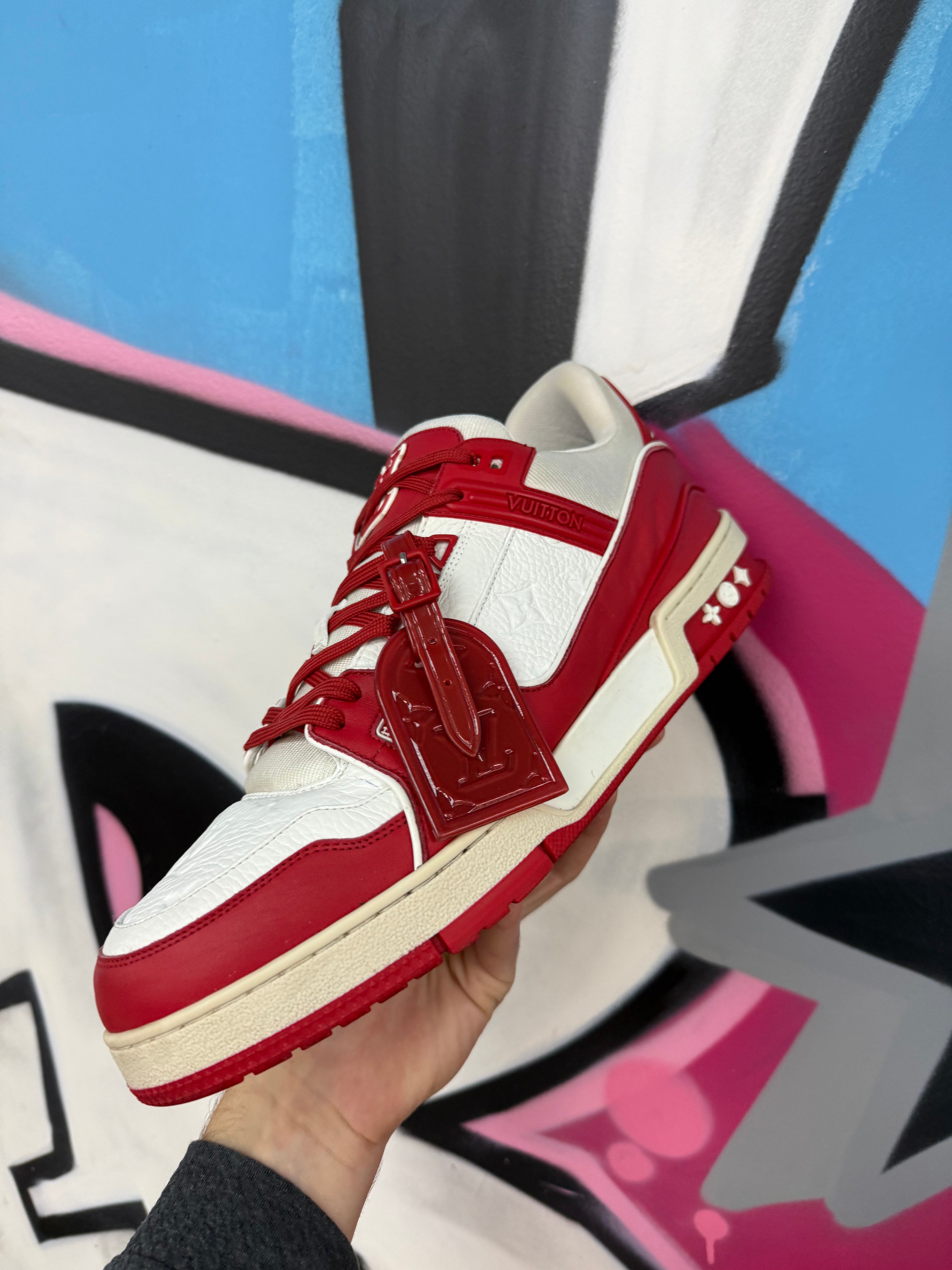 Louis Vuitton Red White Monogram Sneakers